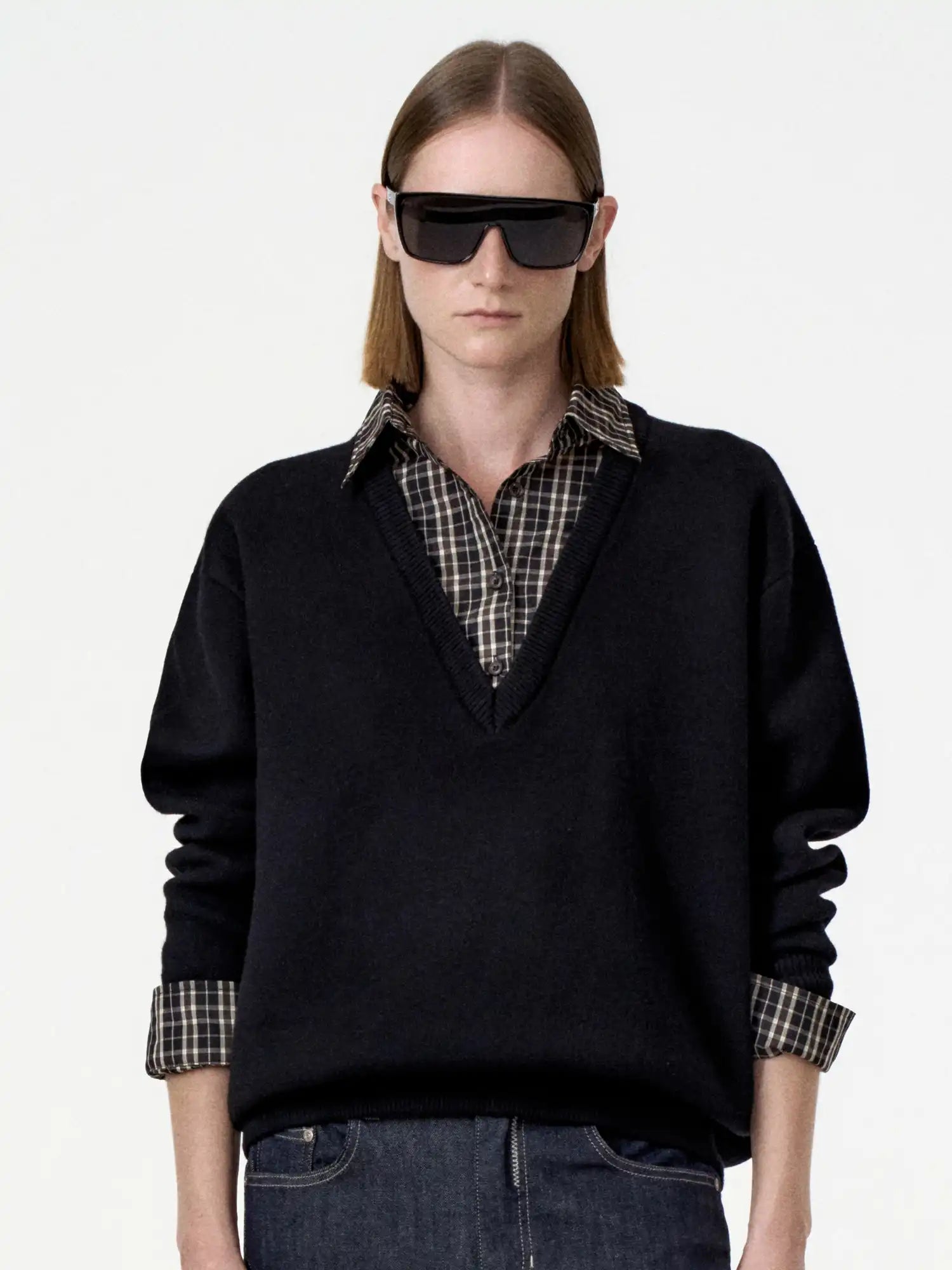 FIRST FLOOR Oversized V-neck Knit Sweater | Canton Collective