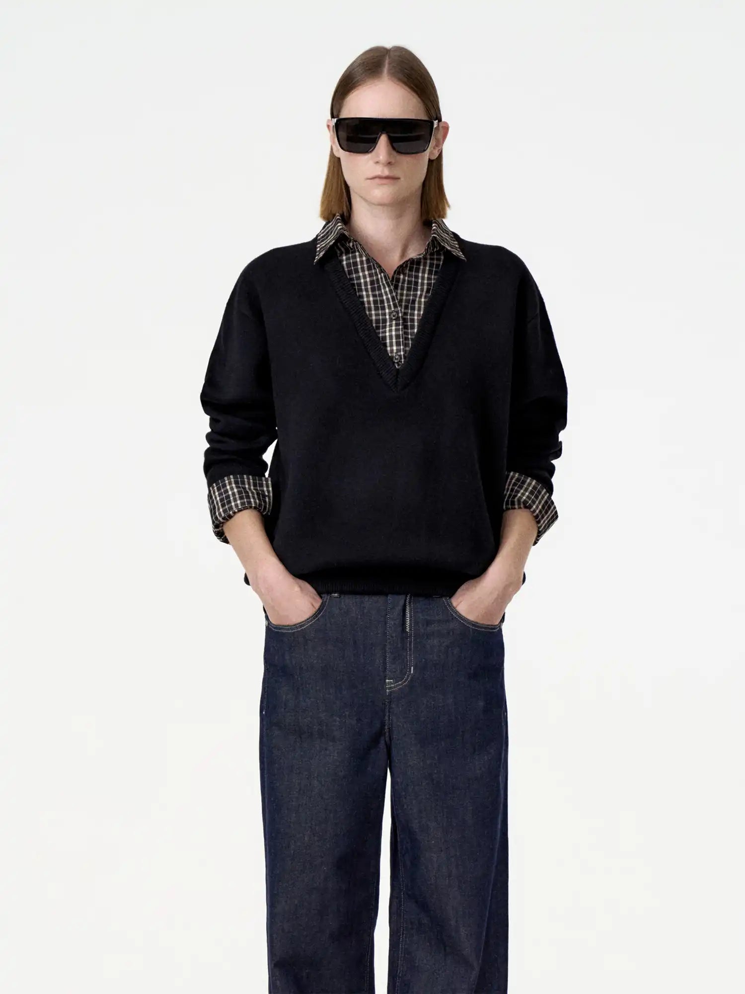 FIRST FLOOR Oversized V-neck Knit Sweater | Canton Collective