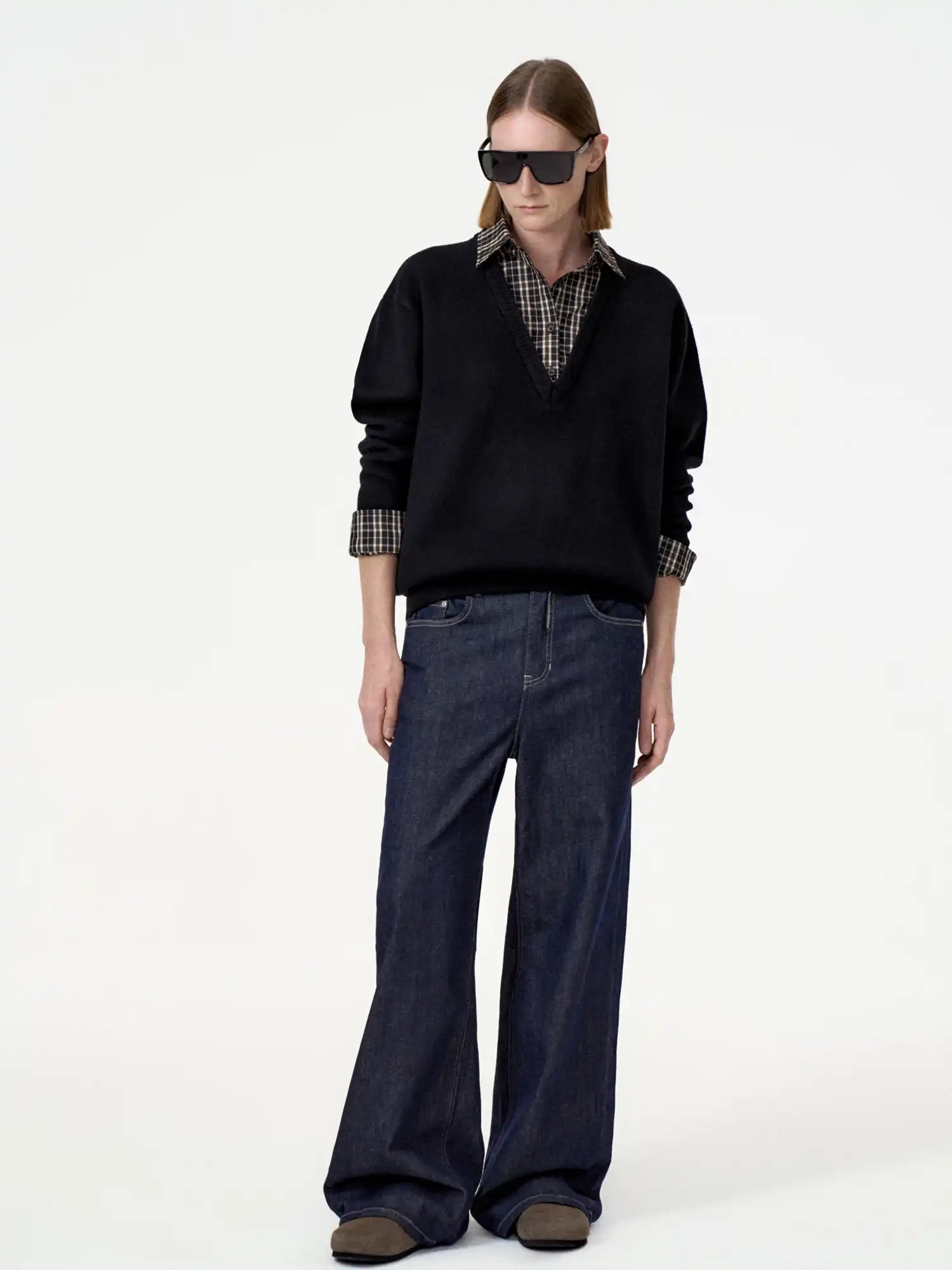 FIRST FLOOR Oversized V-neck Knit Sweater | Canton Collective