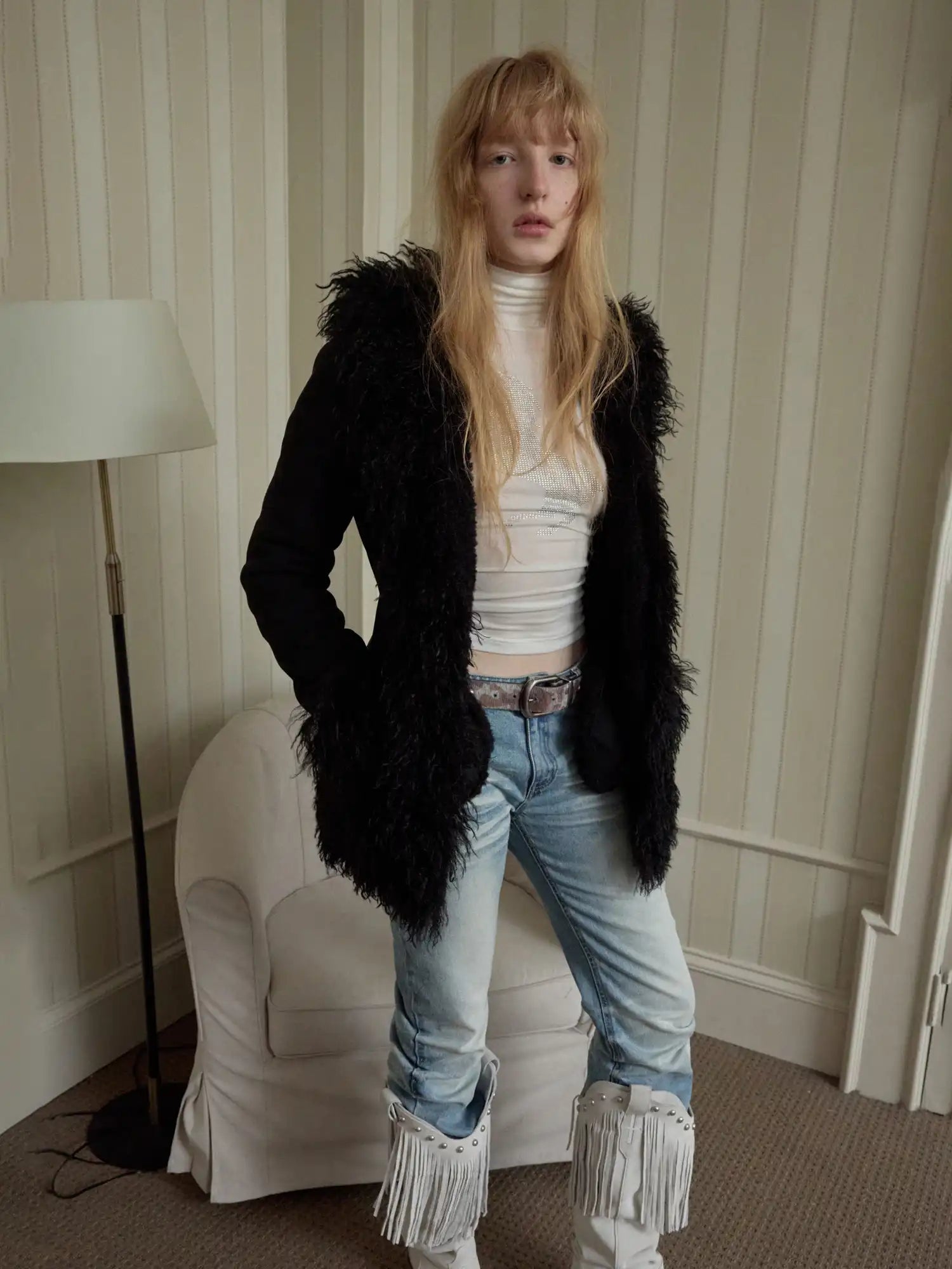 1Jinn Studio Patchwork Suede Coat | Canton Collective