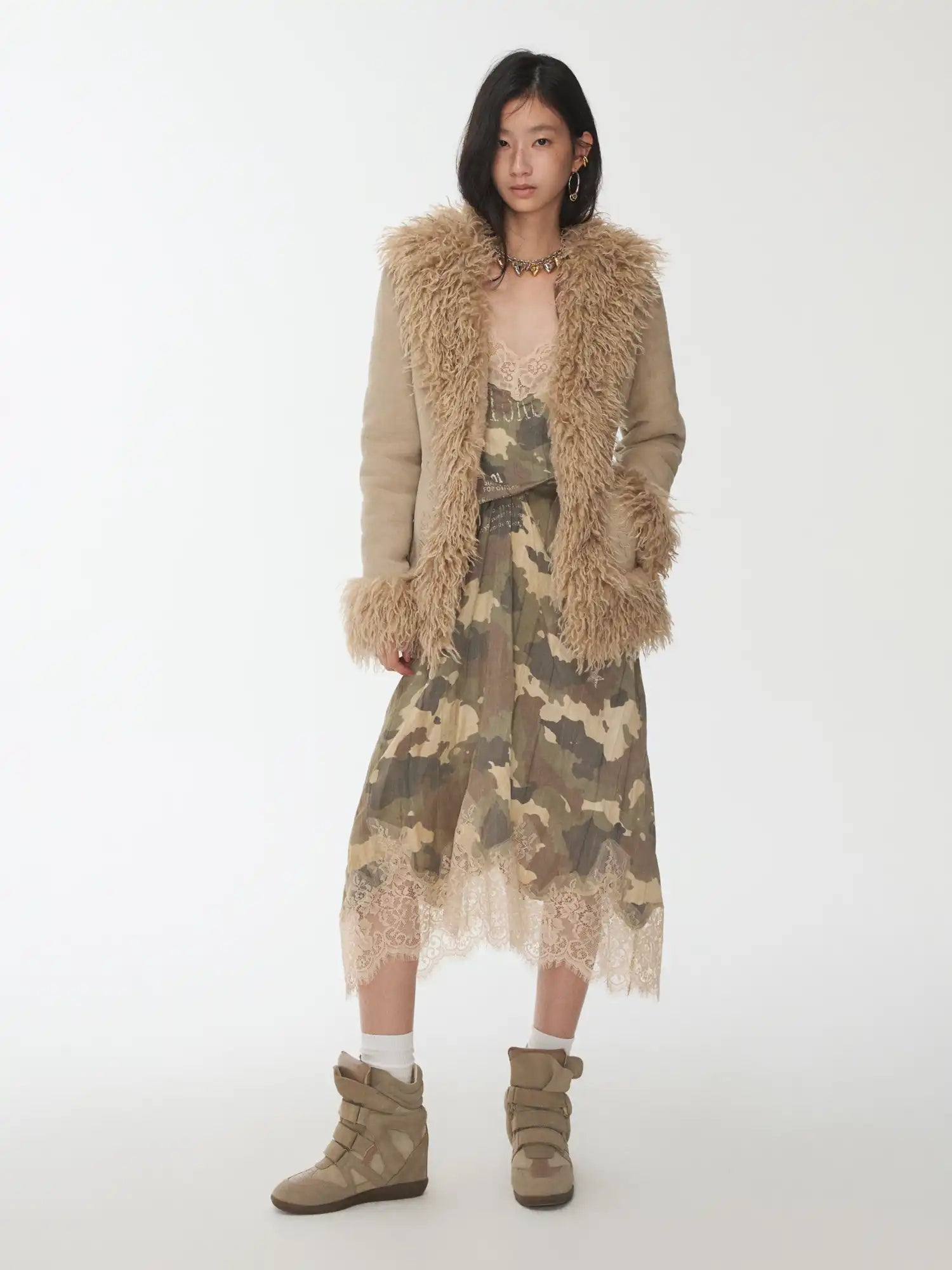1Jinn Studio Patchwork Suede Coat | Canton Collective