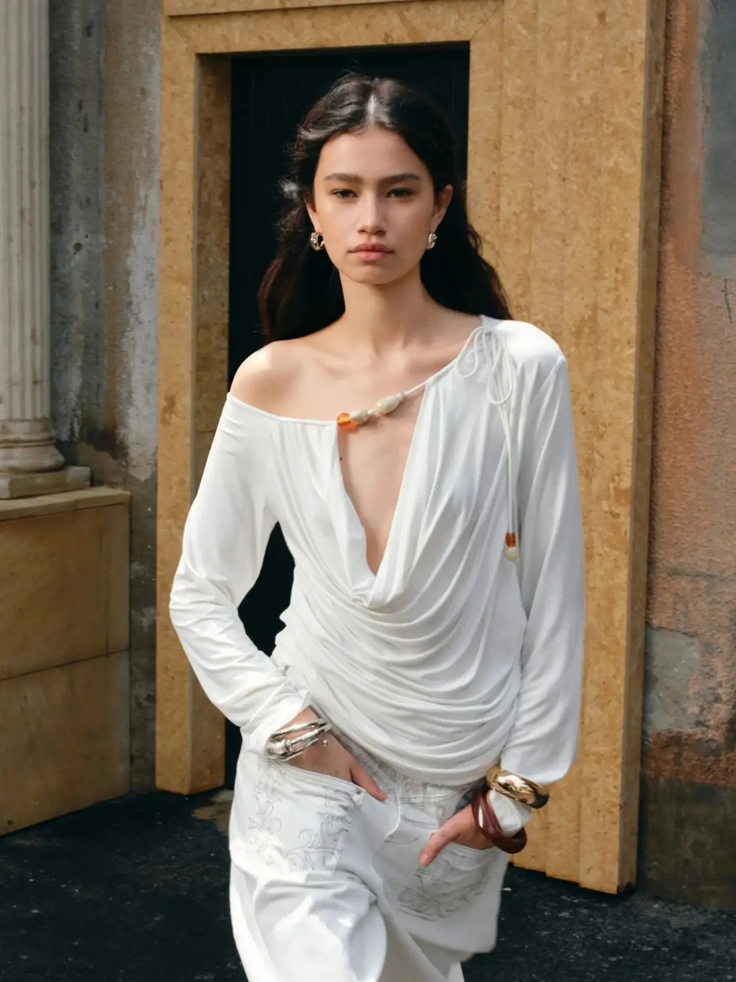1Jinn Studio Pearl Drop Drape Top | Canton Collective