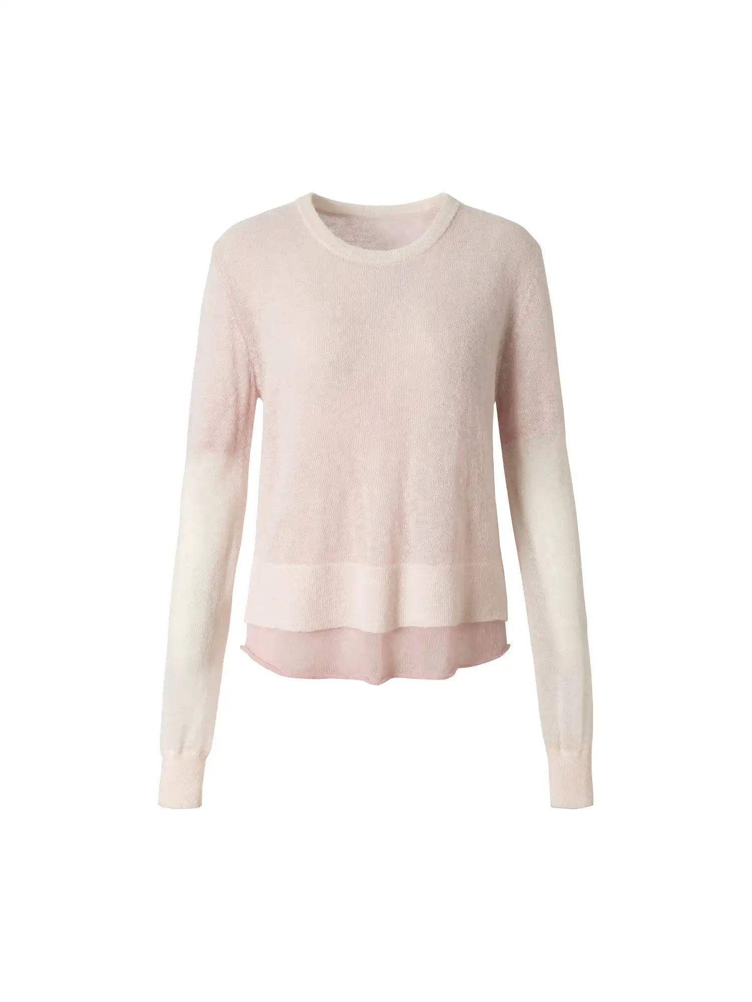 Petal Pink Layered Wool Blend Top