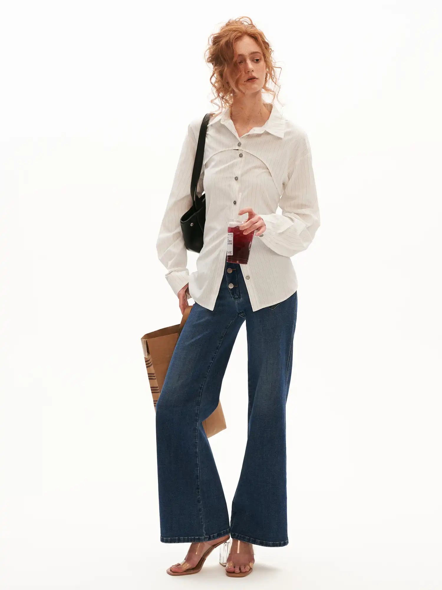 MAMC Pinstripe Shirt Two Piece Shrug & Cami | Canton Collective