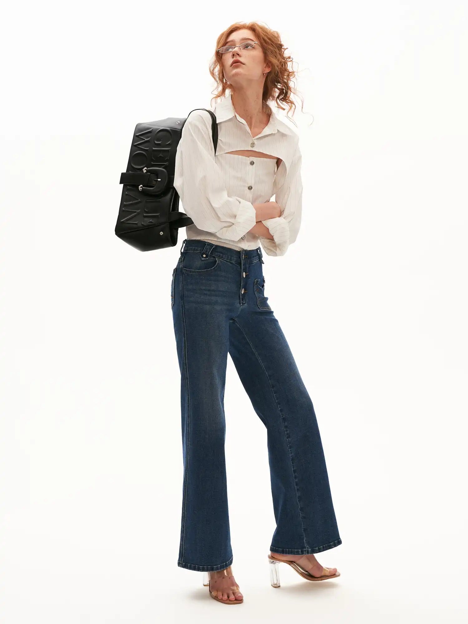 MAMC Pinstripe Shirt Two Piece Shrug & Cami | Canton Collective