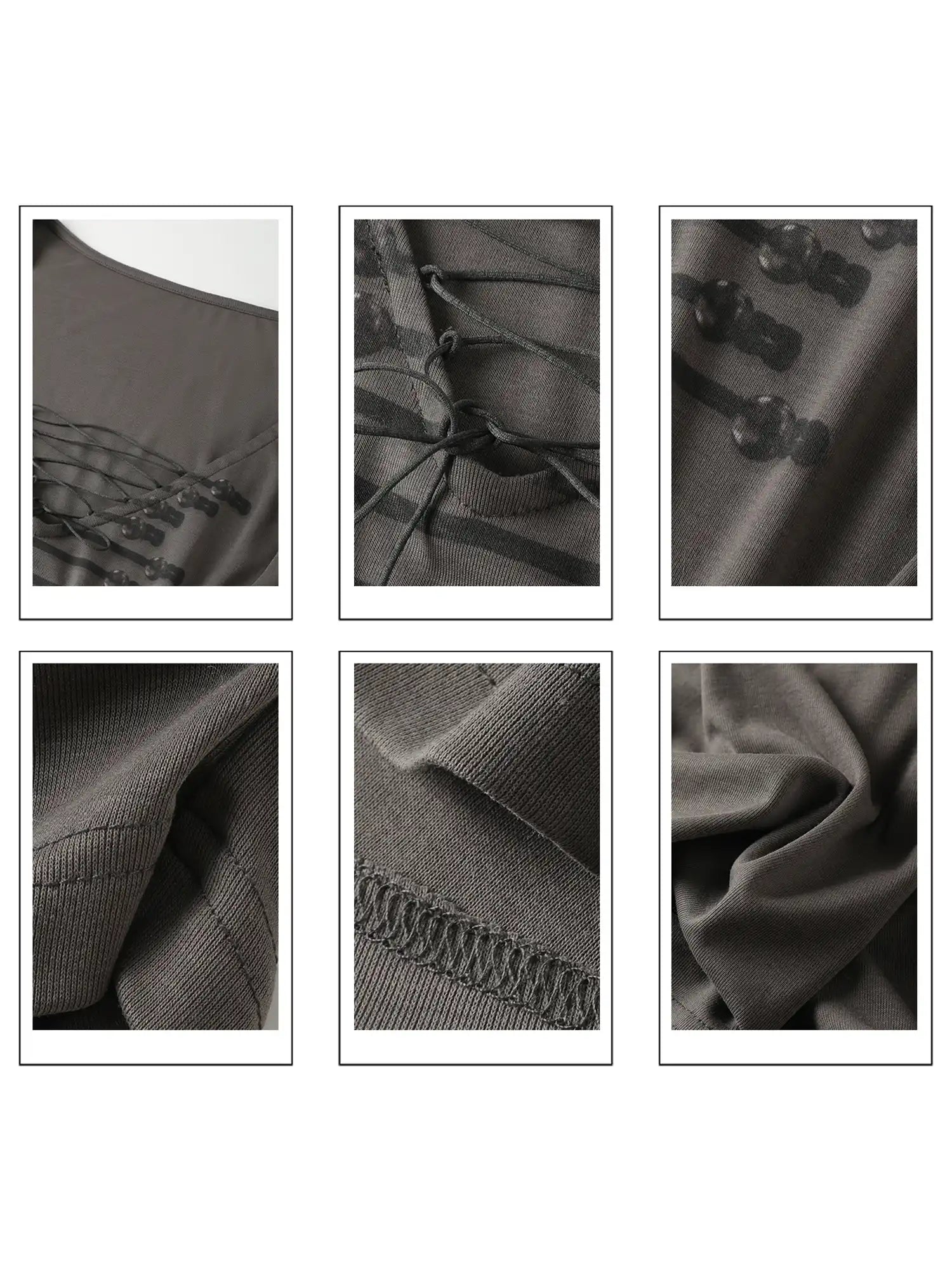 2th Desire Pirate-Core V-Neck Tee With Faux Double-Breasted Lace-Up Detail | Canton Collective