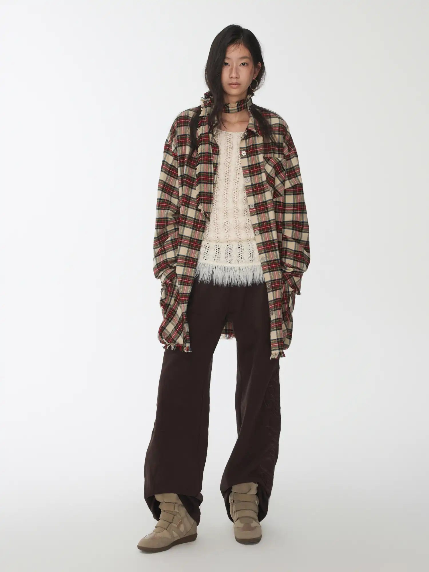 1Jinn Studio Plaid Frayed Shirt Dress | Canton Collective