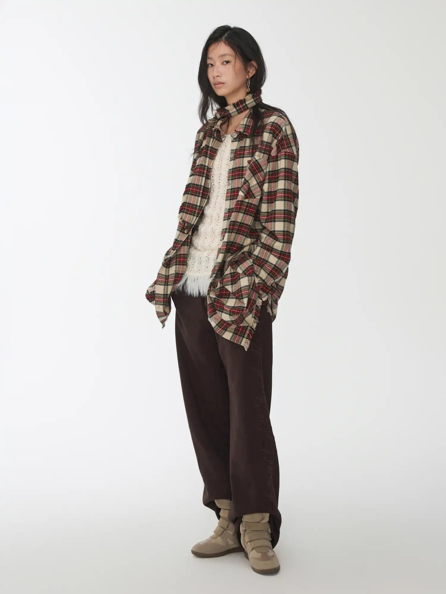 1Jinn Studio Plaid Frayed Shirt Dress | Canton Collective