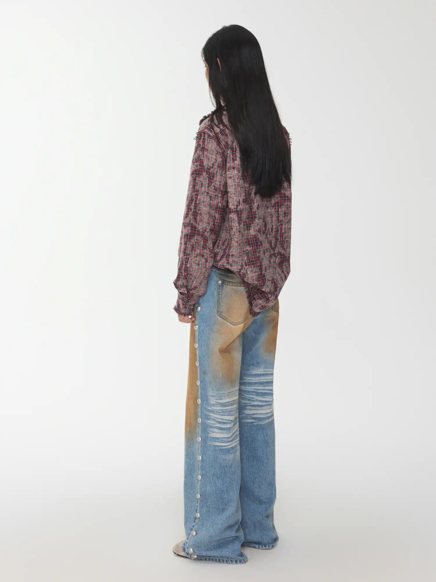 1Jinn Studio Plaid Frayed Slim-Fit Shirt | Canton Collective