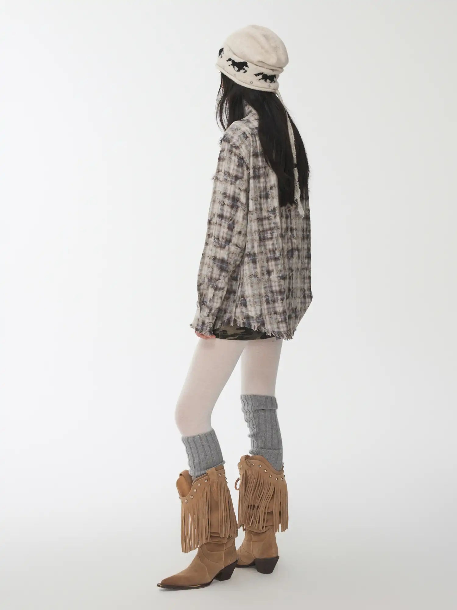 1Jinn Studio Plaid Frayed Slim-Fit Shirt | Canton Collective