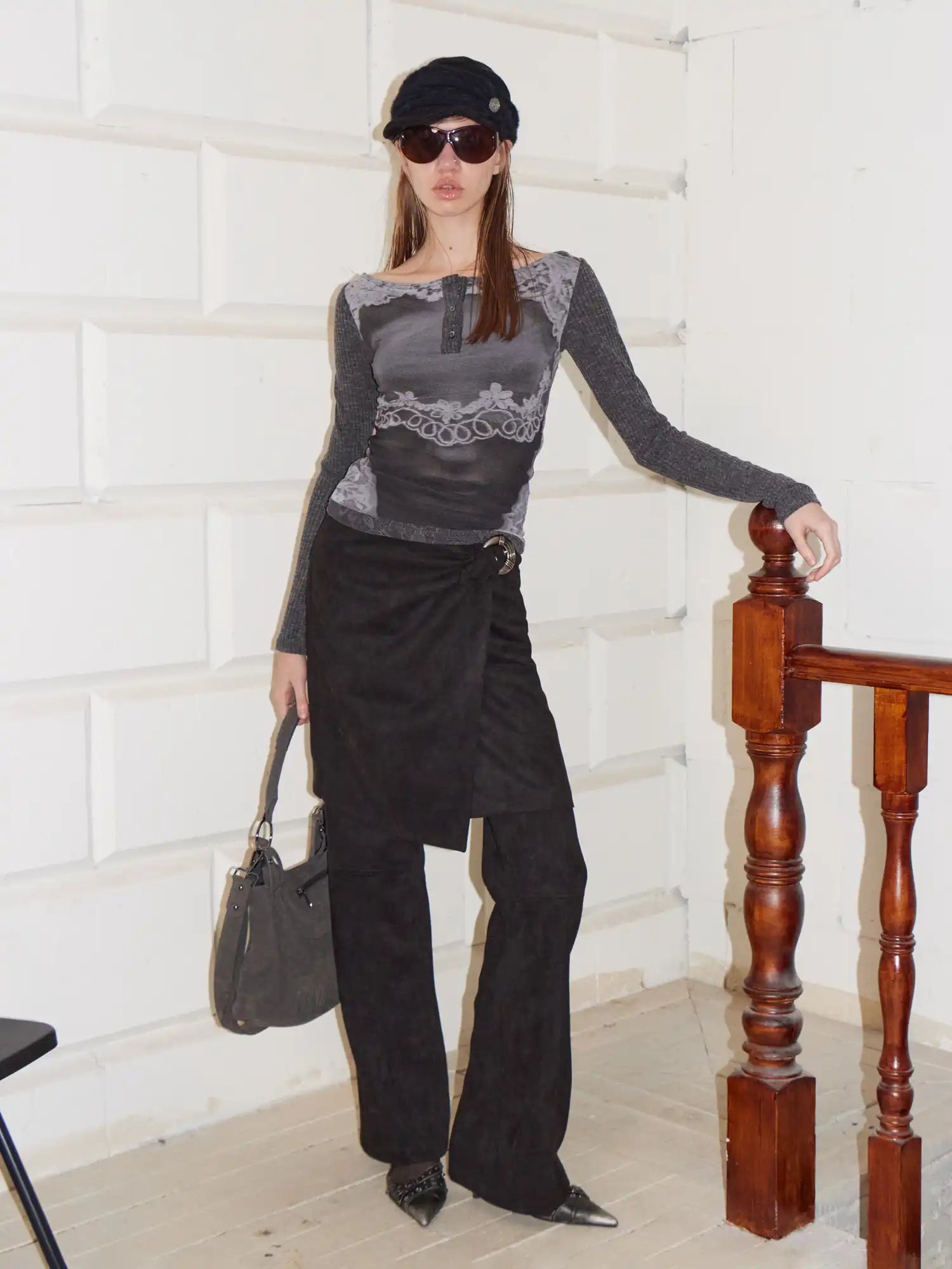 2th Desire Plaid & Portrait Patchwork Top | Canton Collective