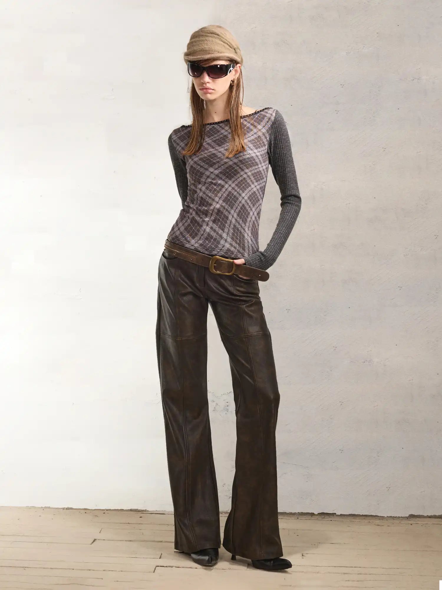 2th Desire Plaid & Portrait Patchwork Top | Canton Collective