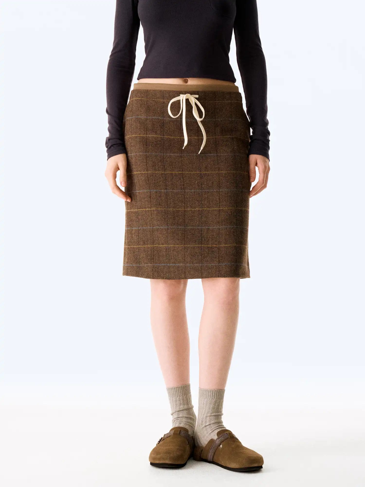 FirstFloor Plaid Slit Skirt | Canton Collective