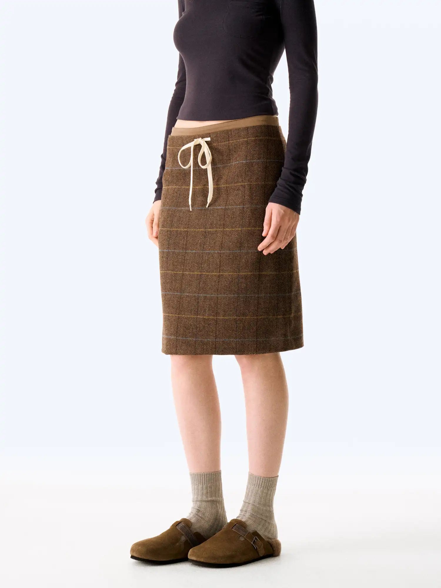 FirstFloor Plaid Slit Skirt | Canton Collective