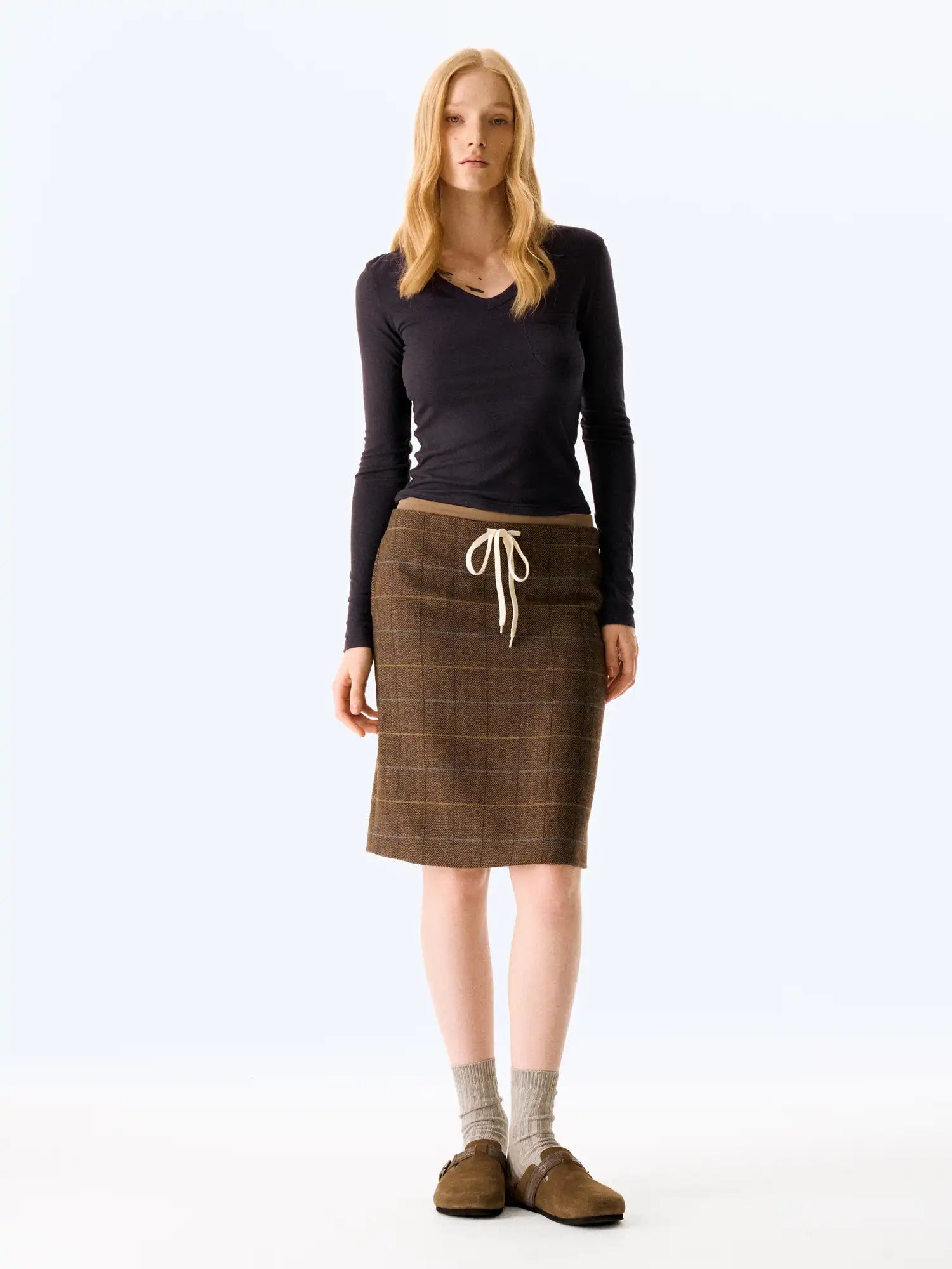 FirstFloor Plaid Slit Skirt | Canton Collective