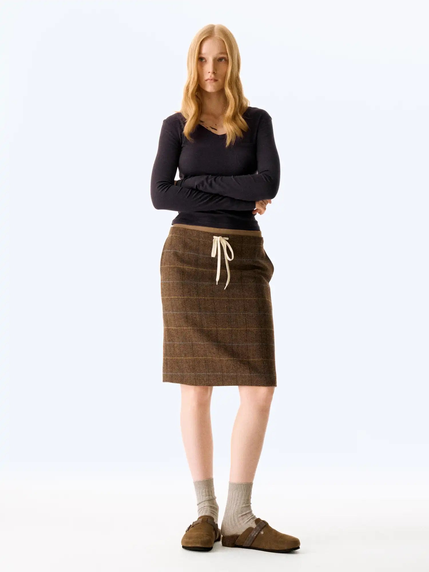 FirstFloor Plaid Slit Skirt | Canton Collective