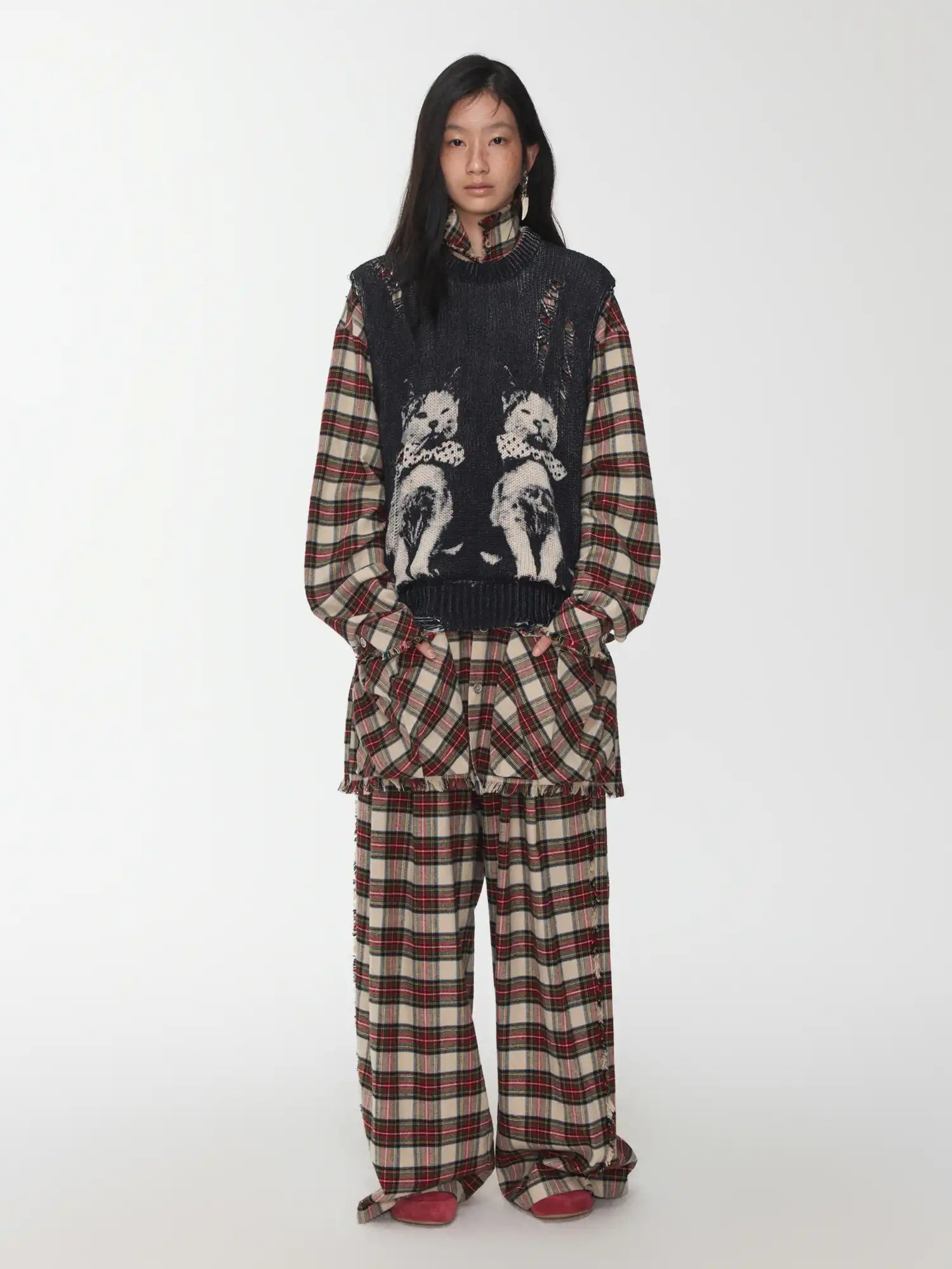 1Jinn Studio Playful Cat Jacquard Knit Vest | Canton Collective