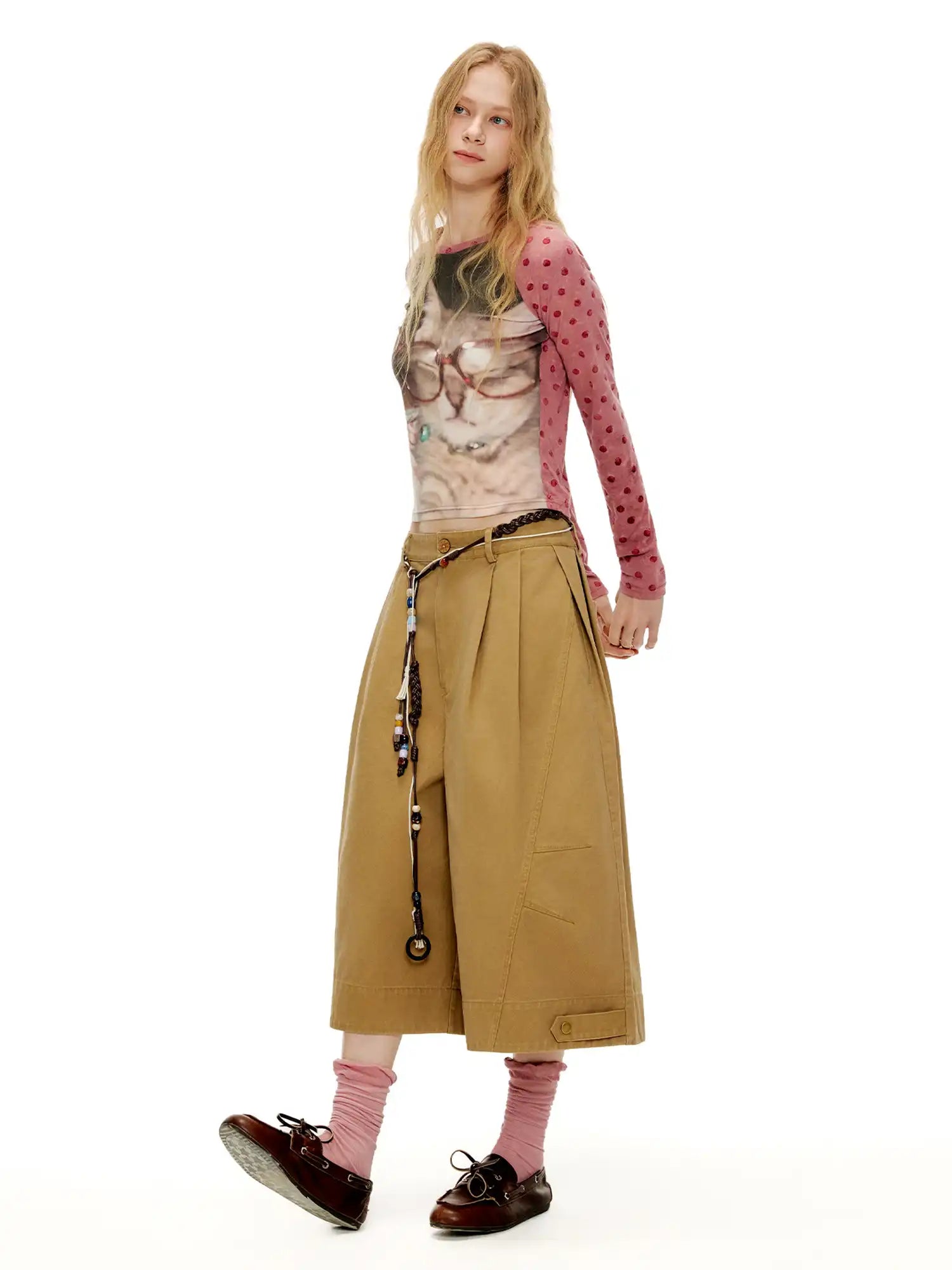 Outtheblue Pleated Cotton Canvas Wide-Leg Cropped Pants | Canton Collective