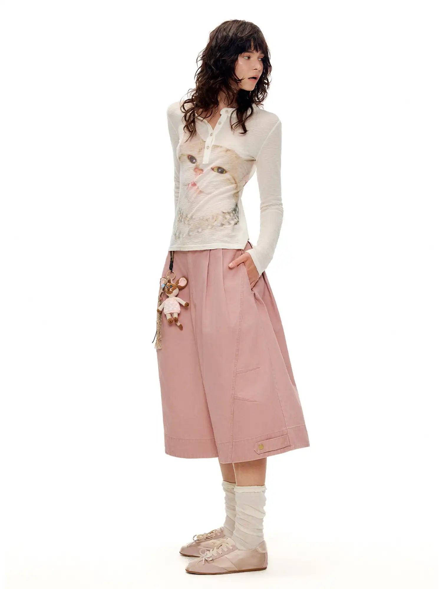 Outtheblue Pleated Cotton Canvas Wide-Leg Cropped Pants | Canton Collective