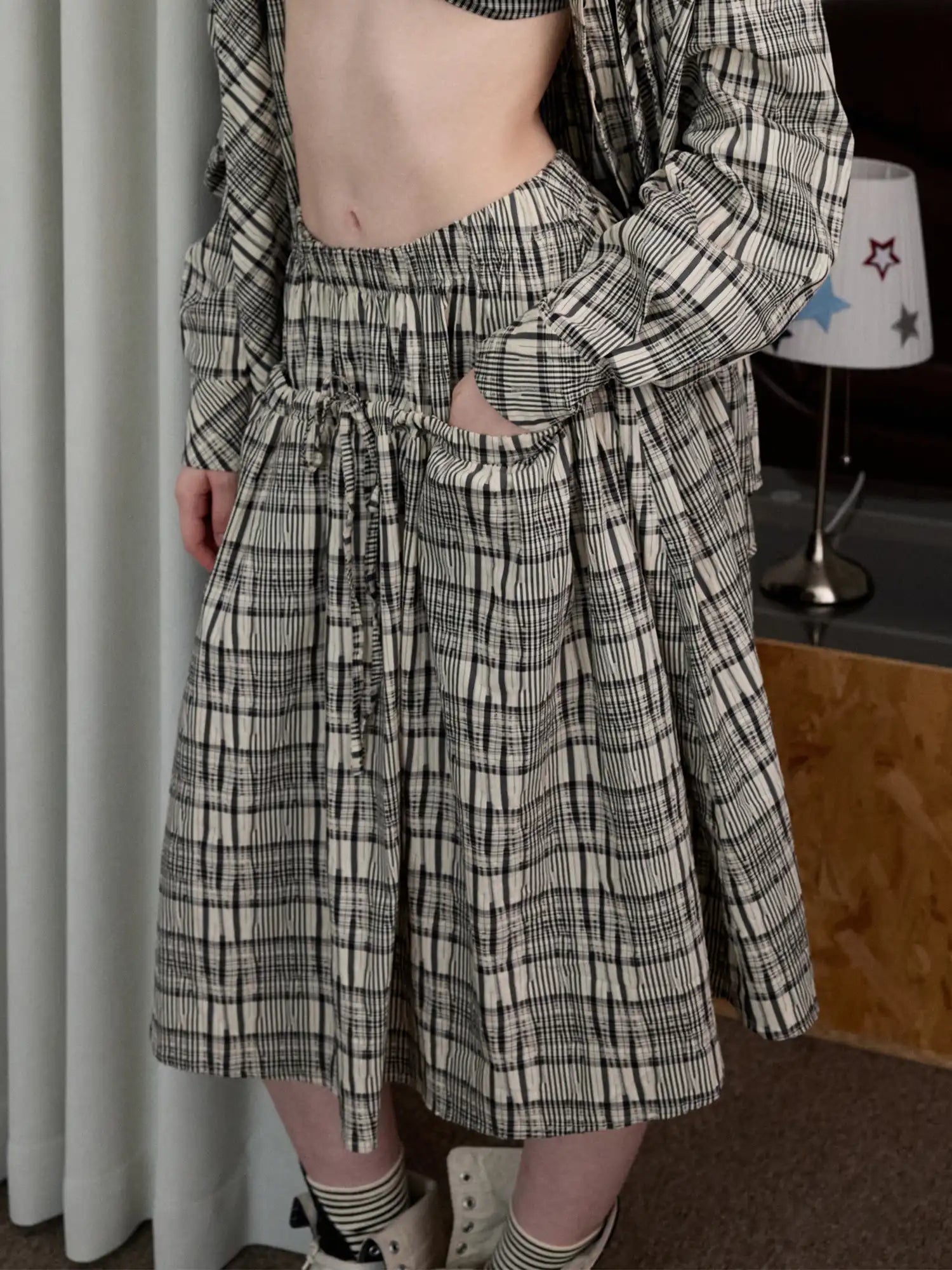 1Jinn Studio Pleated Check Skirt | Canton Collective