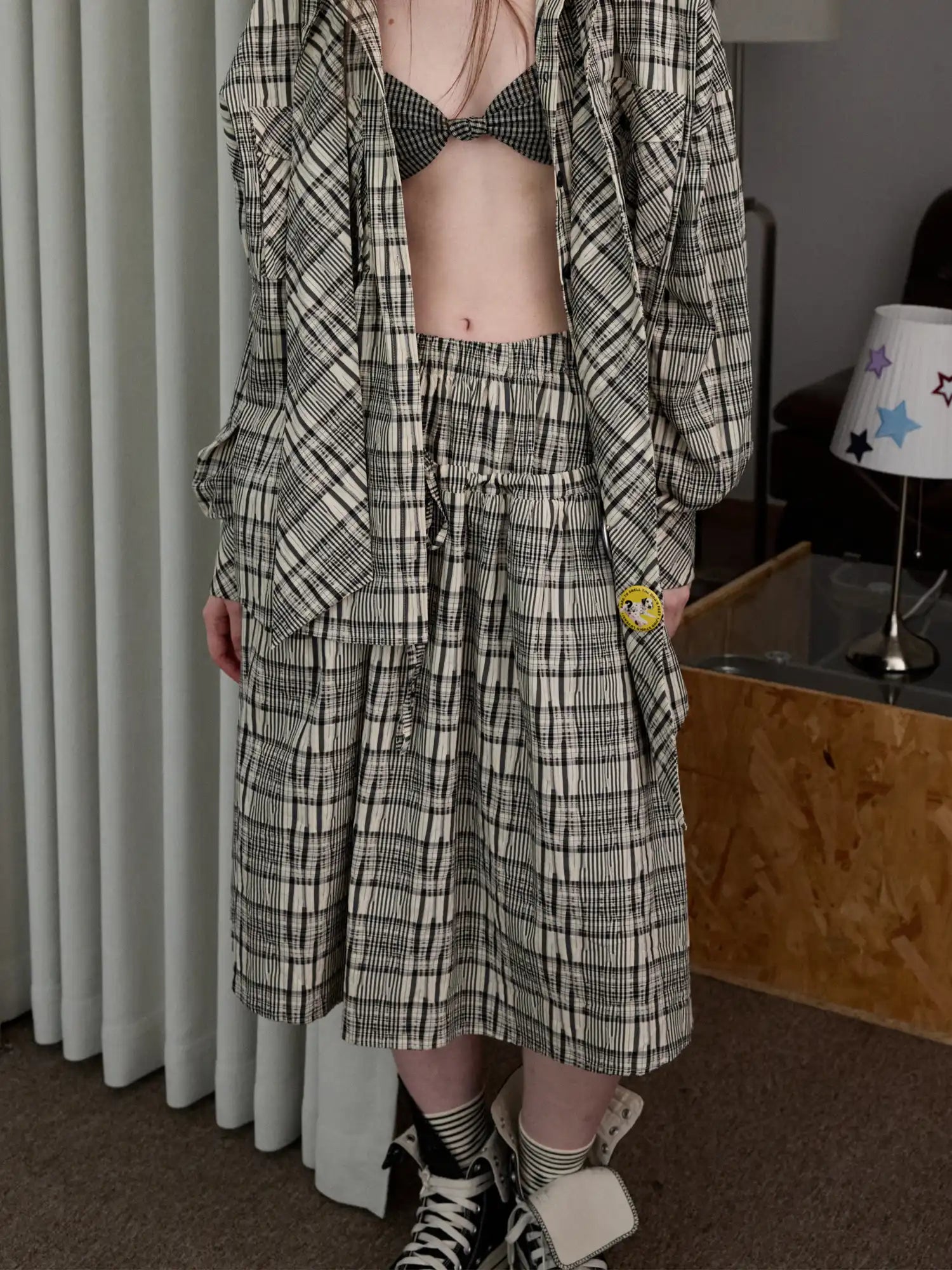1Jinn Studio Pleated Check Skirt | Canton Collective