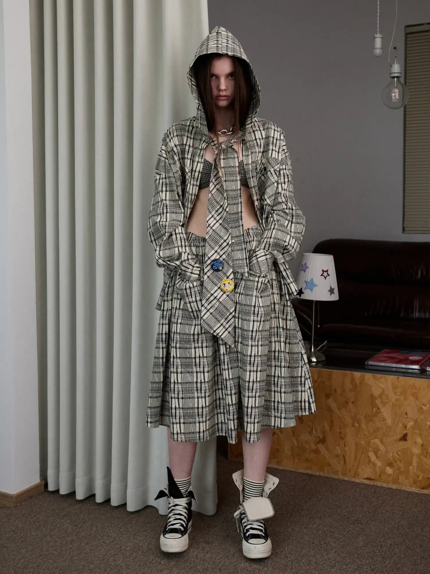 1Jinn Studio Pleated Check Skirt | Canton Collective