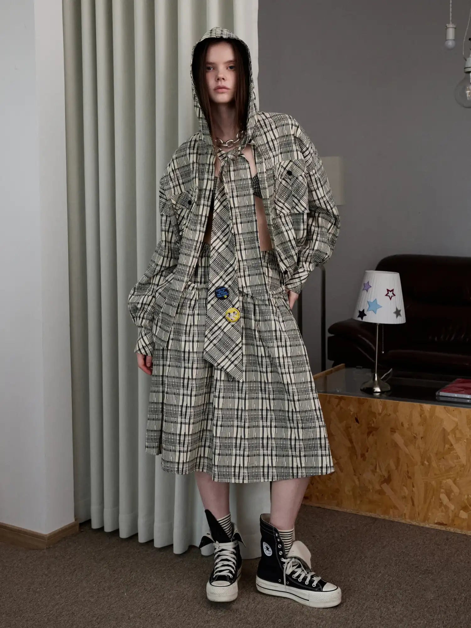 1Jinn Studio Pleated Check Skirt | Canton Collective