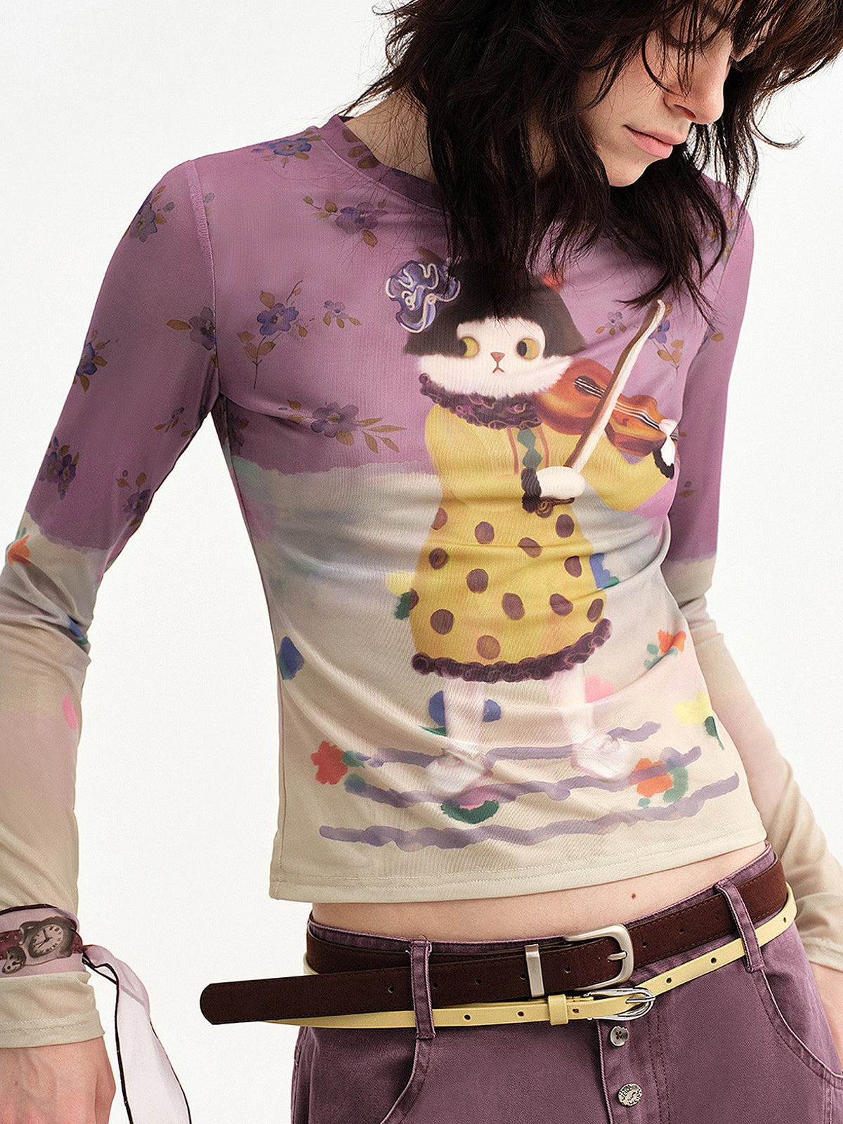 Outtheblue Plum Slim Fit Long Sleeve Top | Canton Collective