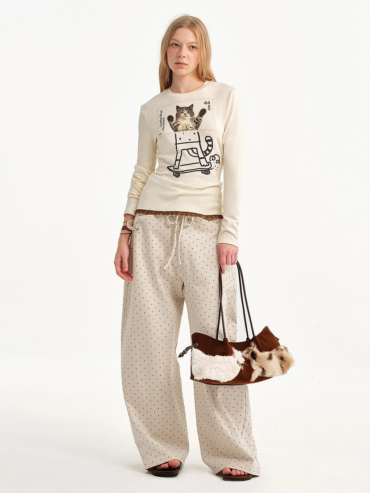 Outtheblue Pocket Front Polka Dot Baggy Sweatpants | Canton Collective