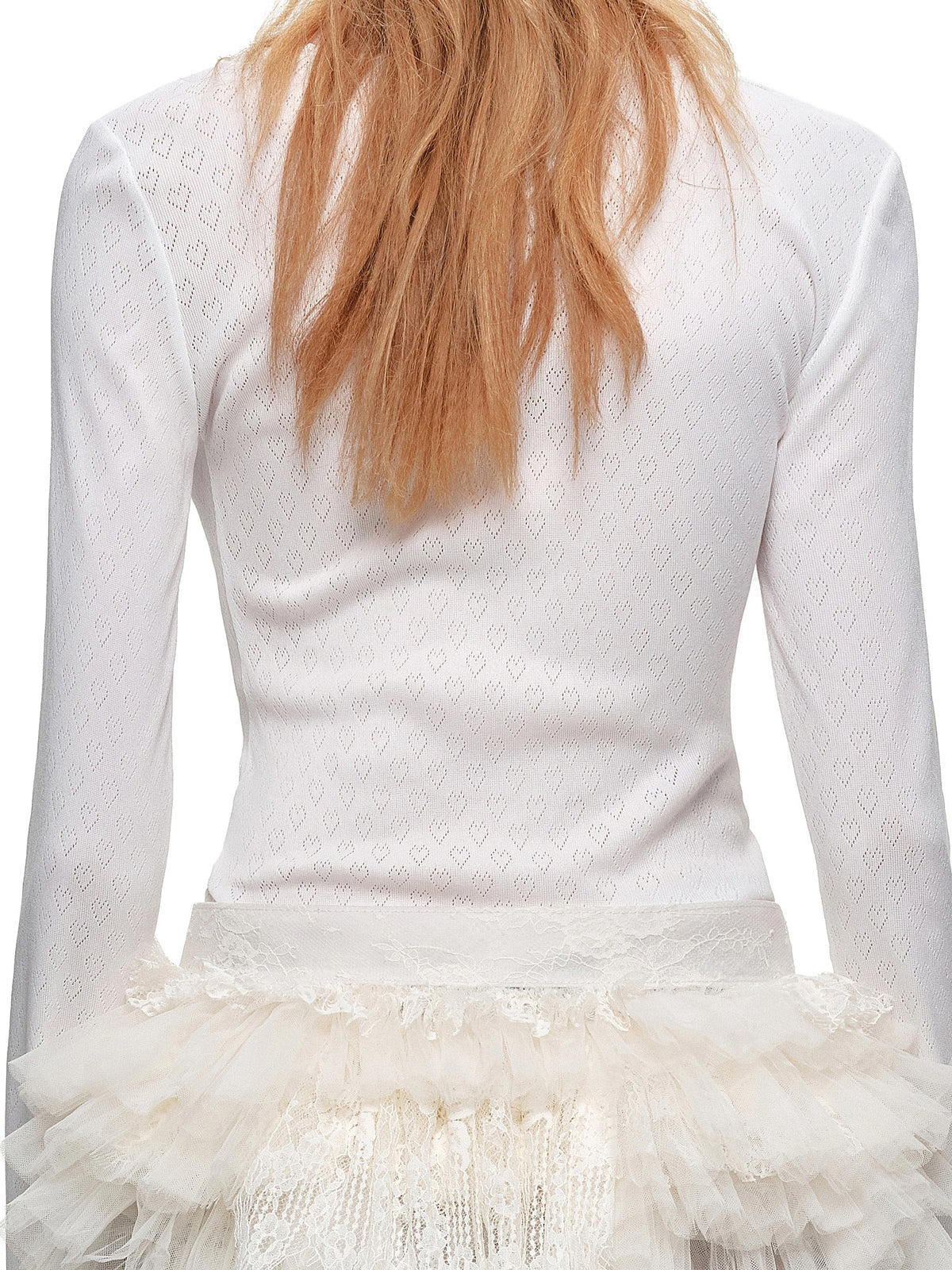 1Jinn Studio Pointelle Heart Knit V-Neck Top | Canton Collective