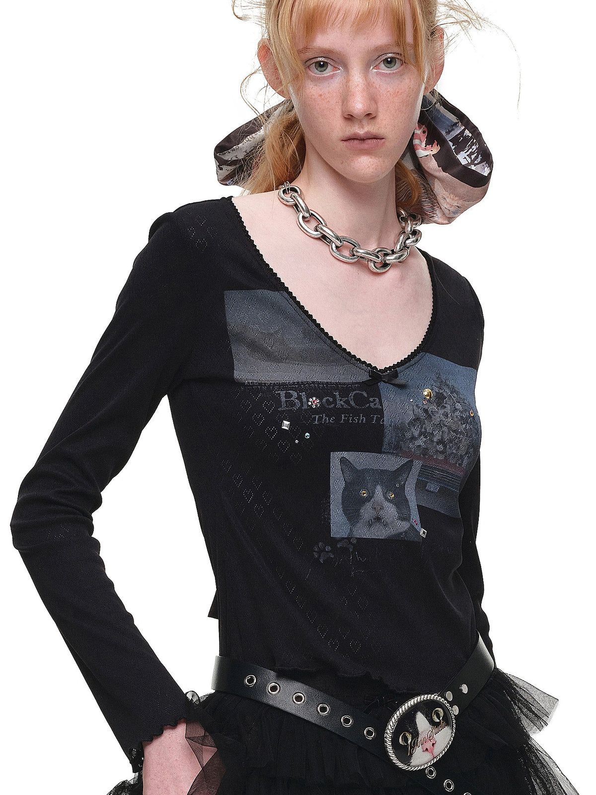 1Jinn Studio Pointelle Heart Knit V-Neck Top | Canton Collective