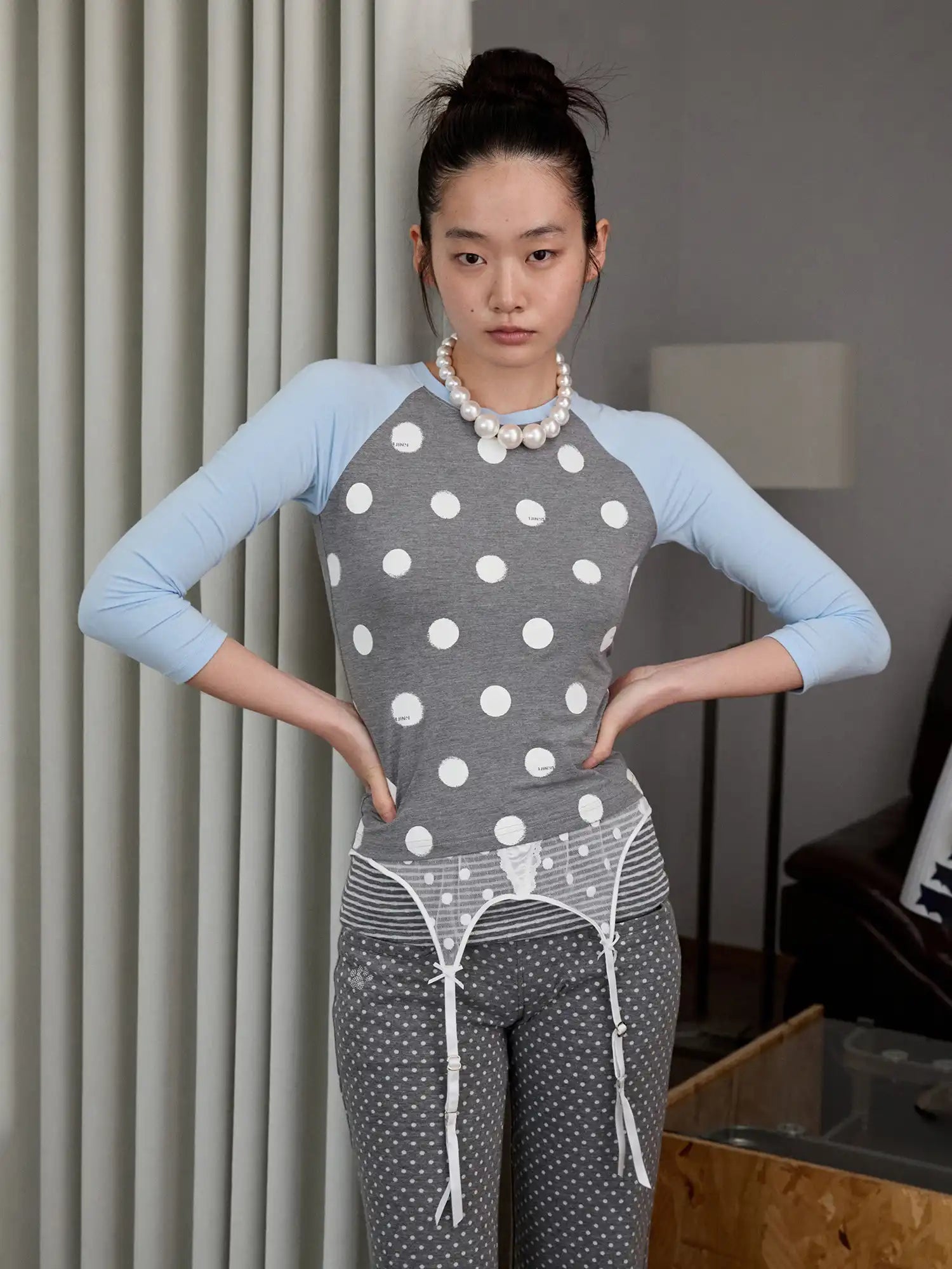 1Jinn Studio Polka Dot Contrast Top | Canton Collective