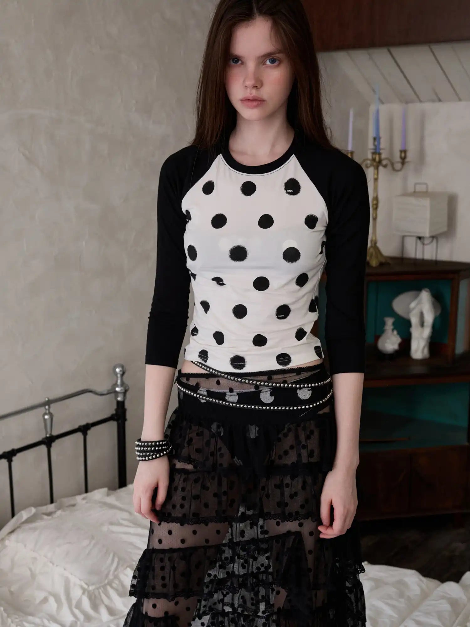 1Jinn Studio Polka Dot Contrast Top | Canton Collective