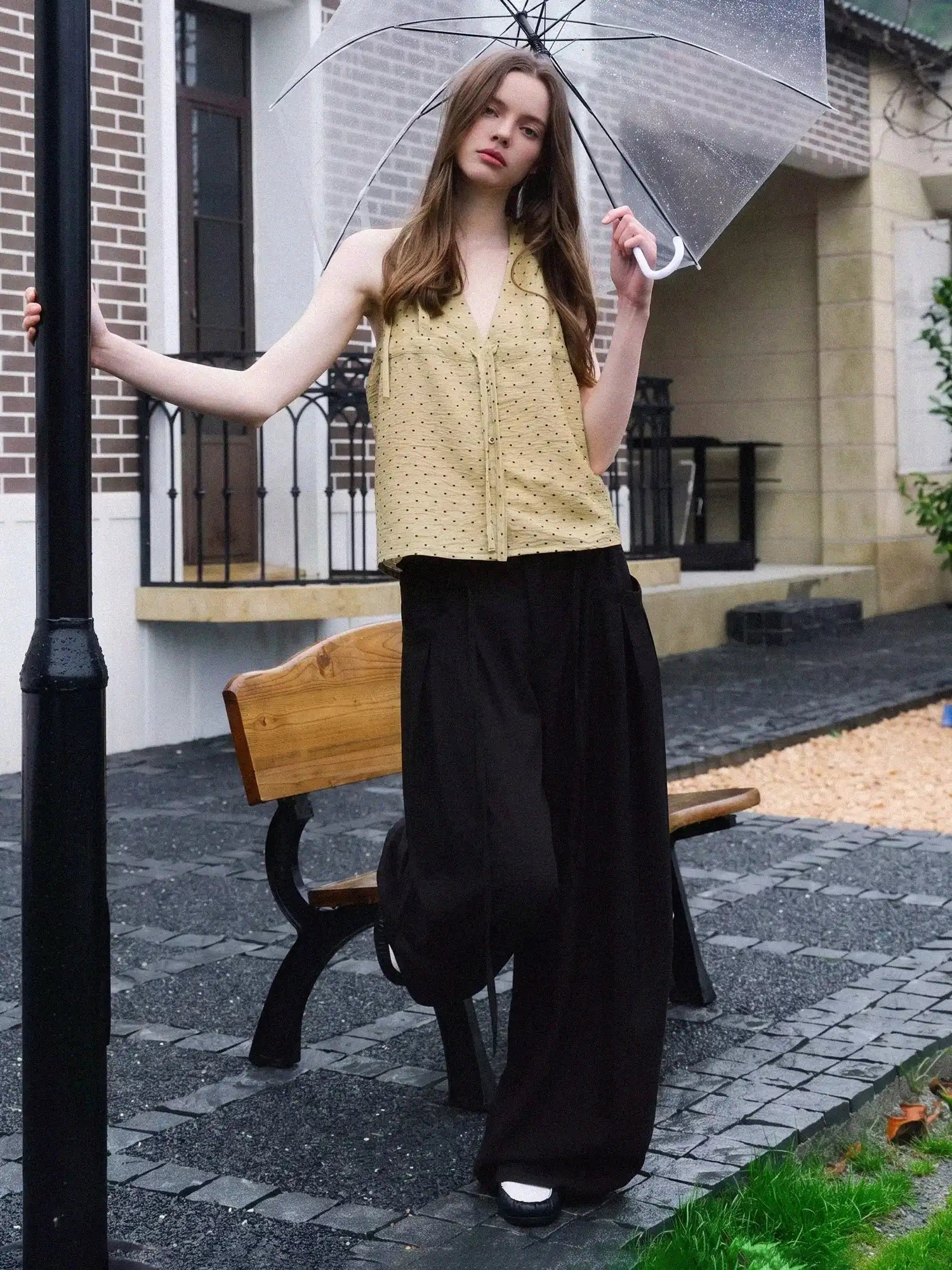 CantonCollective Design Polka Dot Open Back Halter Top | Canton Collective