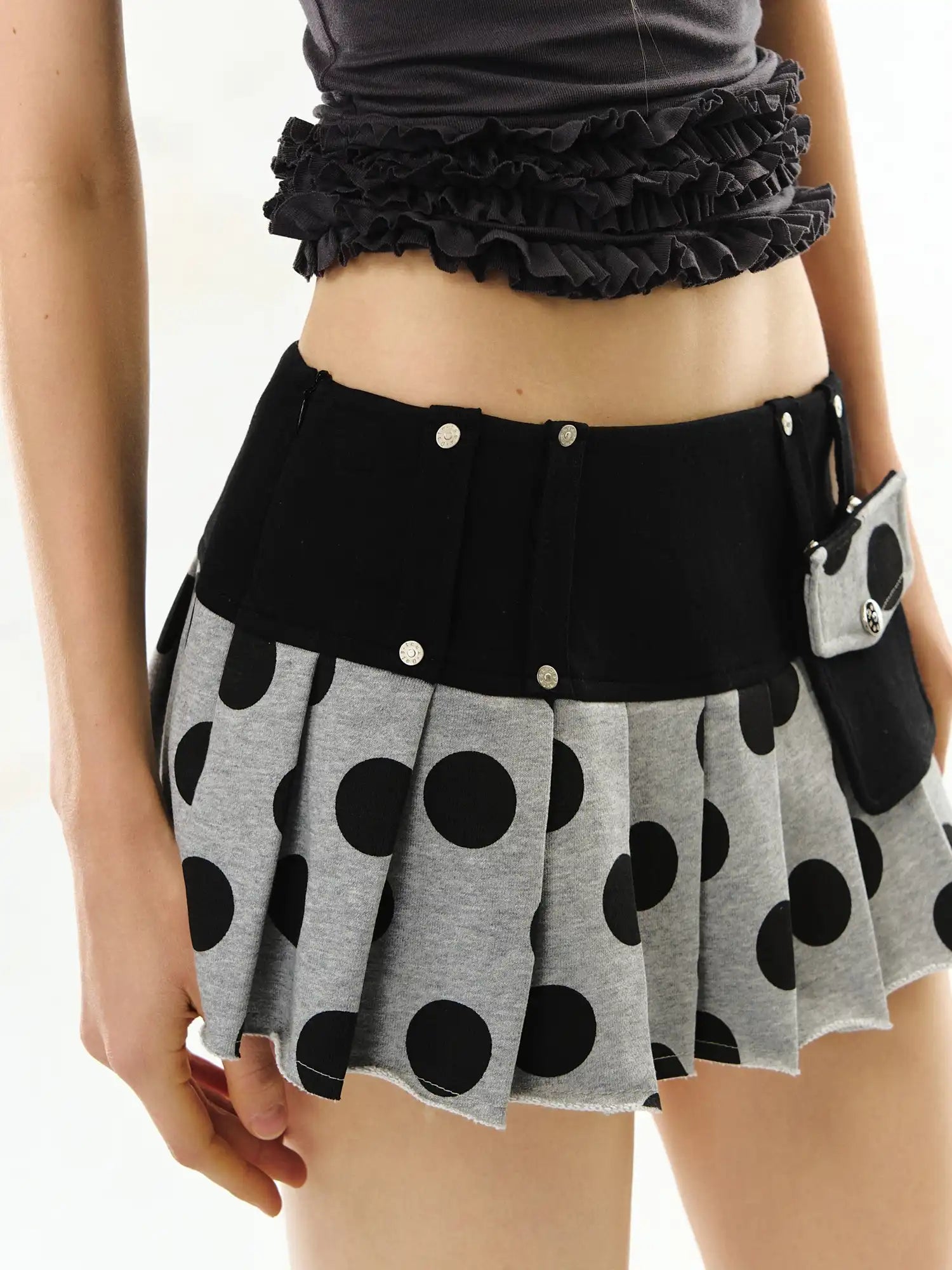 Deleteex Polka Dot Pleated Mini Skirt | Canton Collective