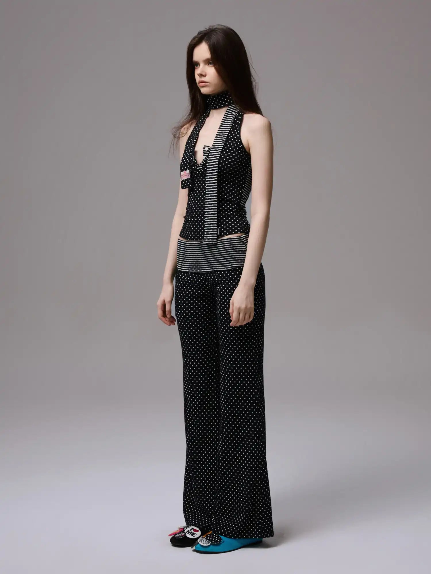 1Jinn Studio Polka Dot Stripe Henley Tank Three Piece Set | Canton Collective