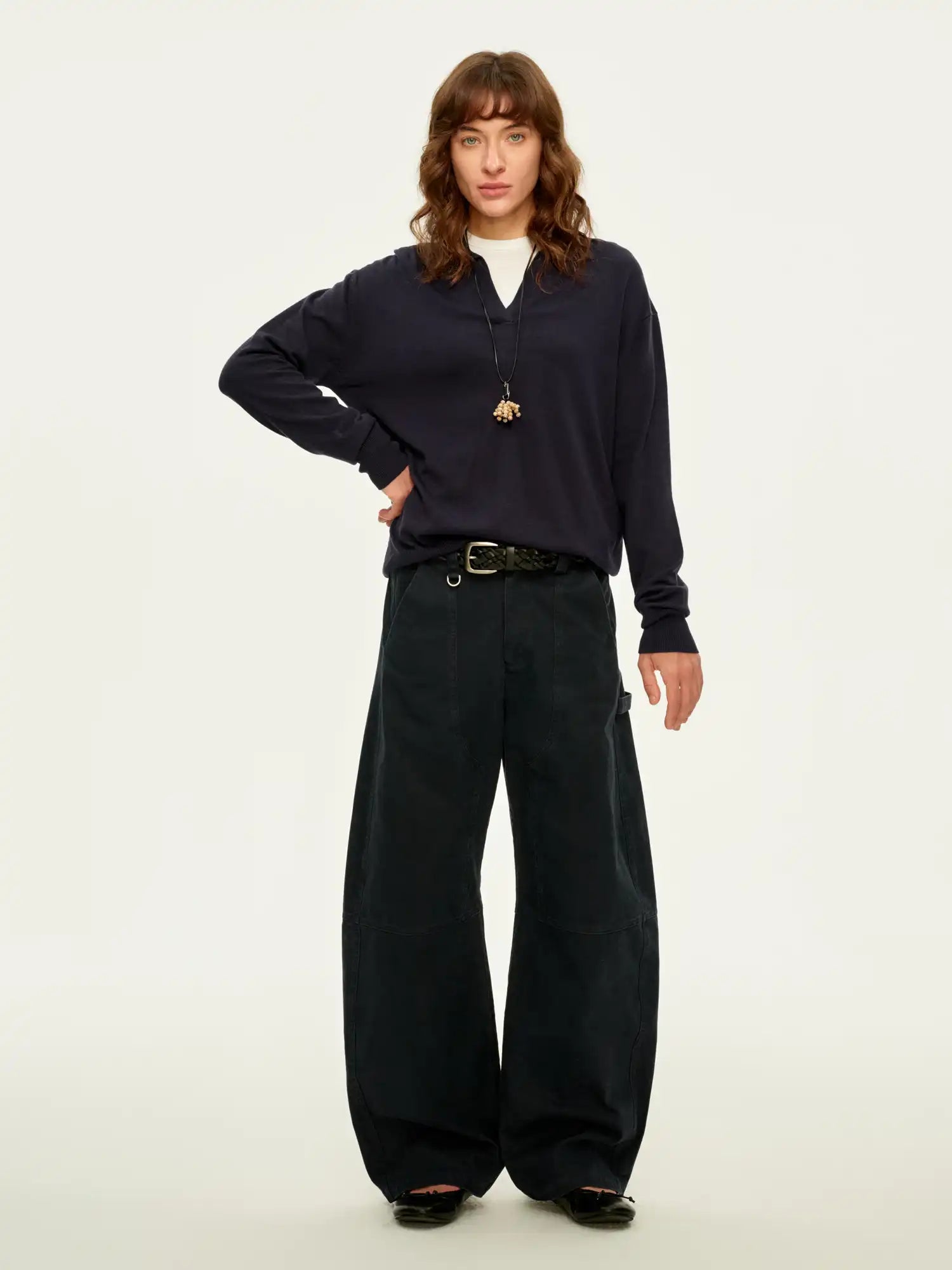 FirstFloor Premium Silk Wool Tencel Polo Top | Canton Collective