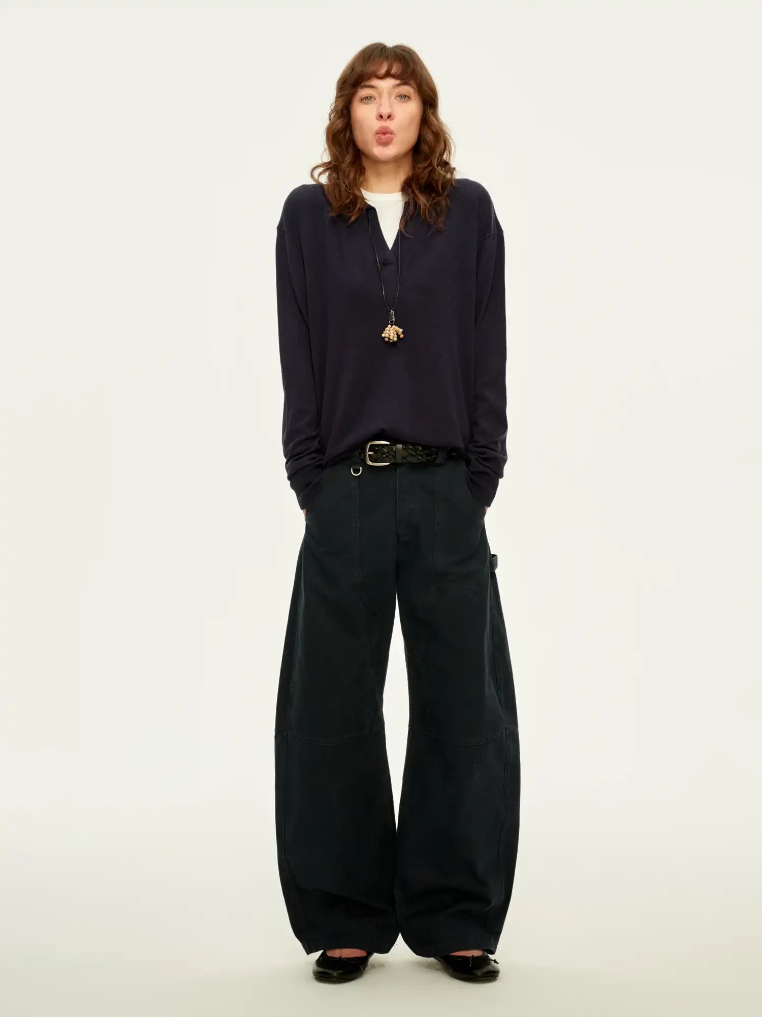 FirstFloor Premium Silk Wool Tencel Polo Top | Canton Collective