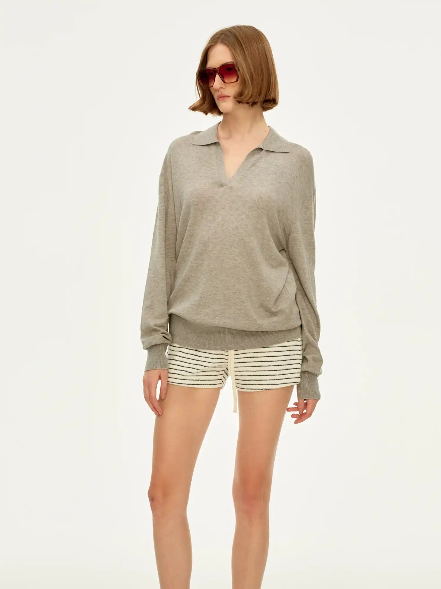 FirstFloor Premium Silk Wool Tencel Polo Top | Canton Collective