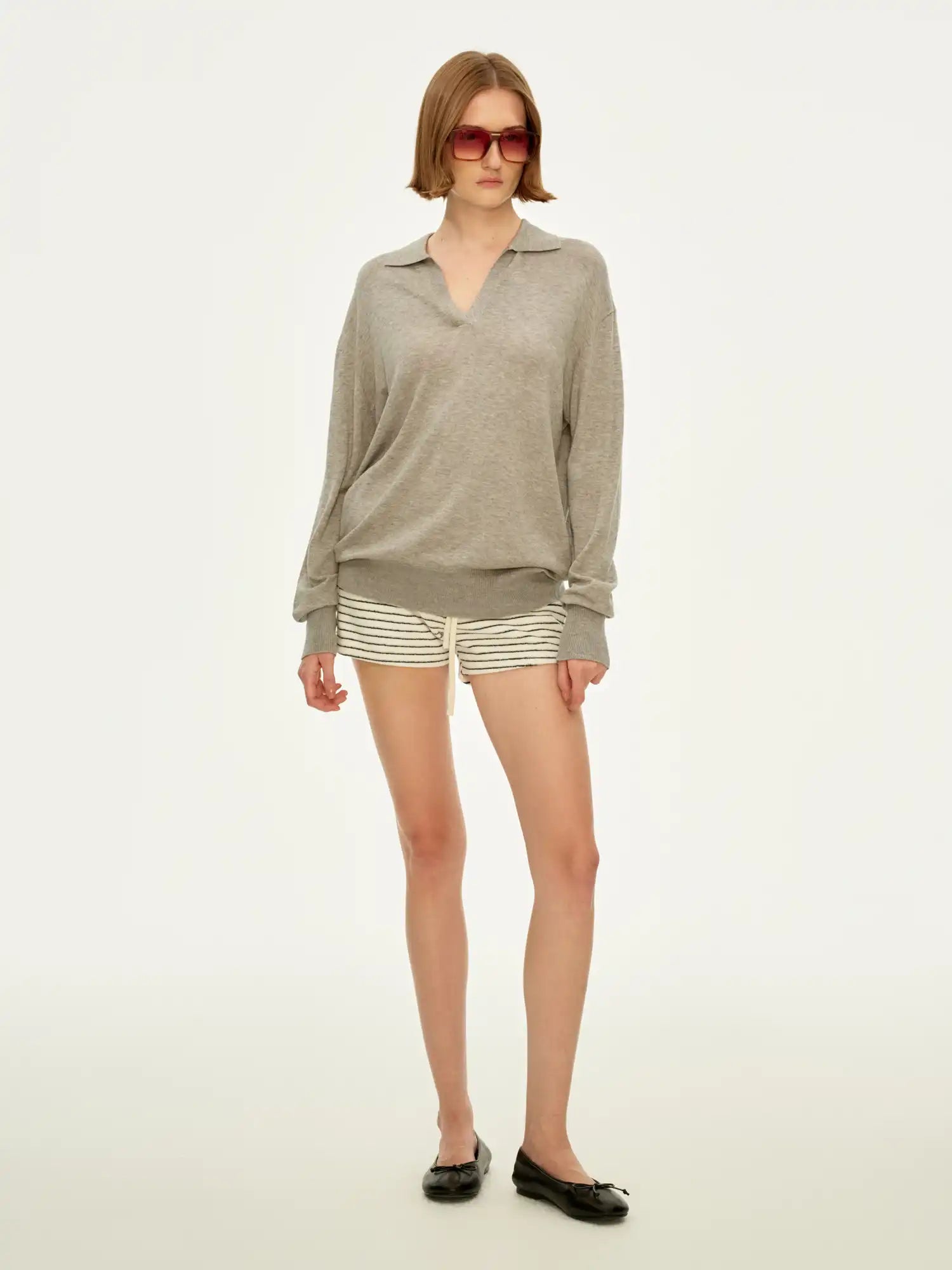 FirstFloor Premium Silk Wool Tencel Polo Top | Canton Collective