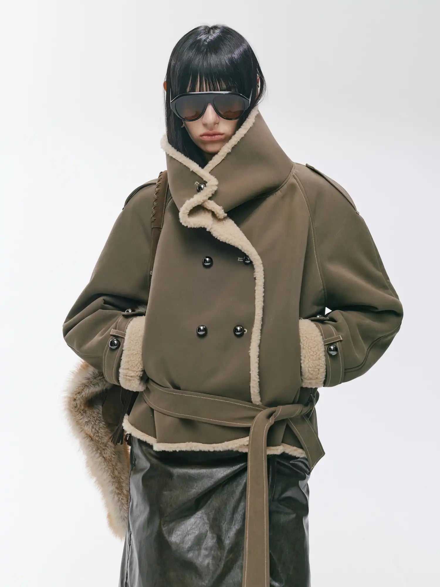 2th Desire Punk Color Block Fleece Short Coat | Canton Collective