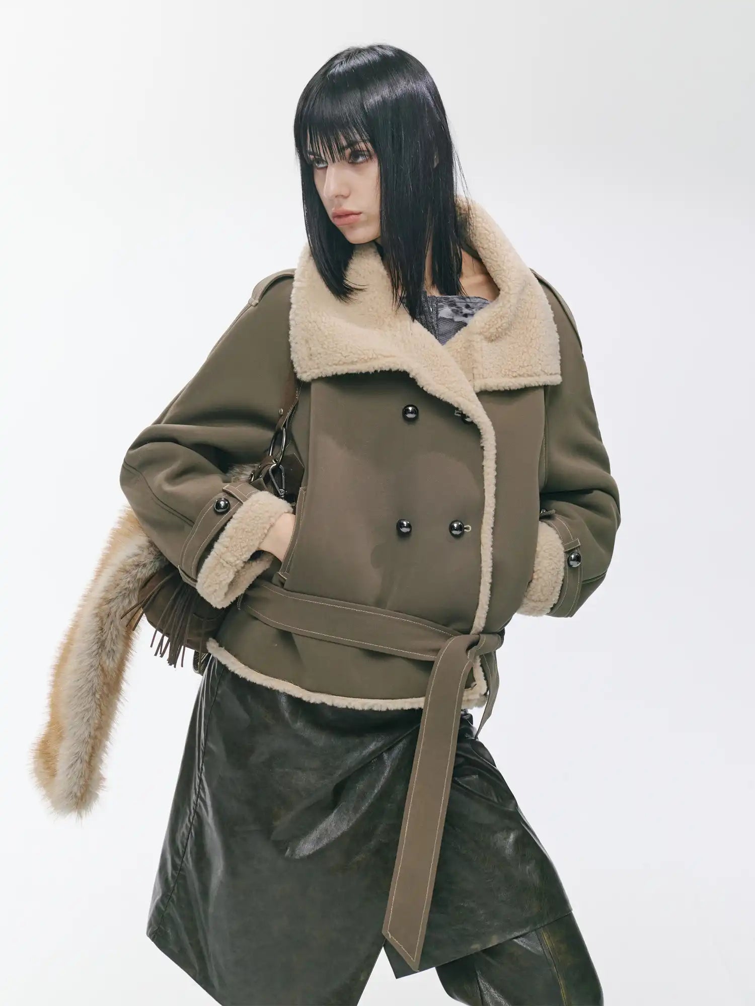 2th Desire Punk Color Block Fleece Short Coat | Canton Collective