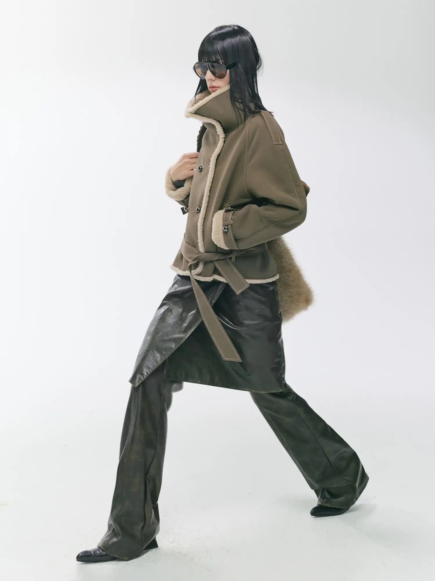 2th Desire Punk Color Block Fleece Short Coat | Canton Collective