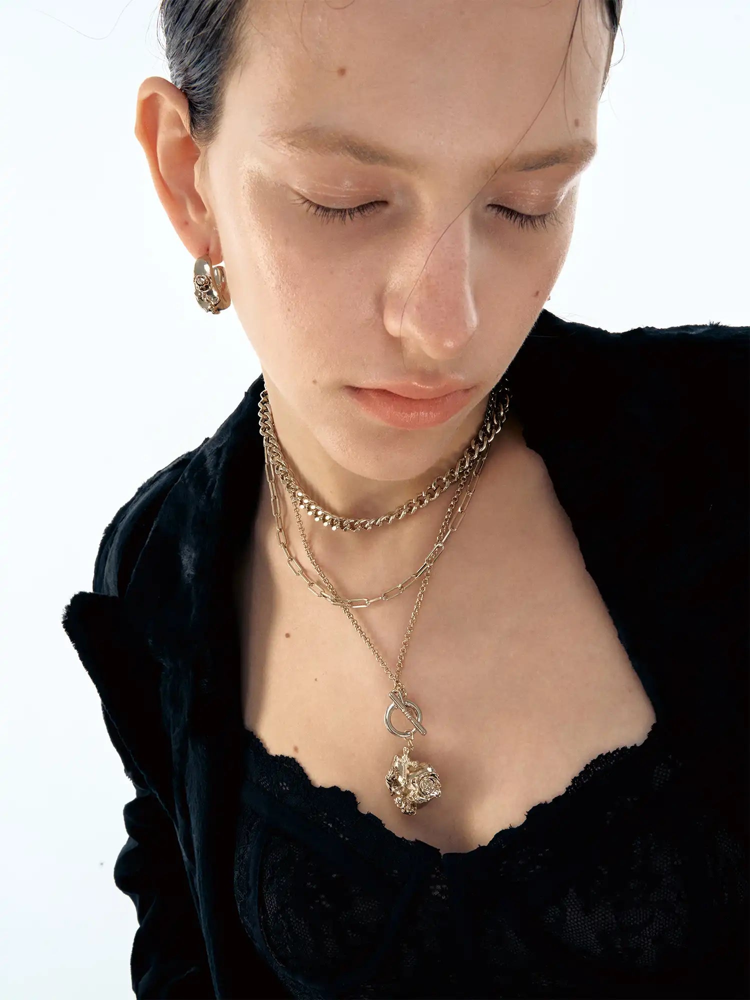 1Jinn M2M Punk Cross Heart Layered Necklace | Canton Collective
