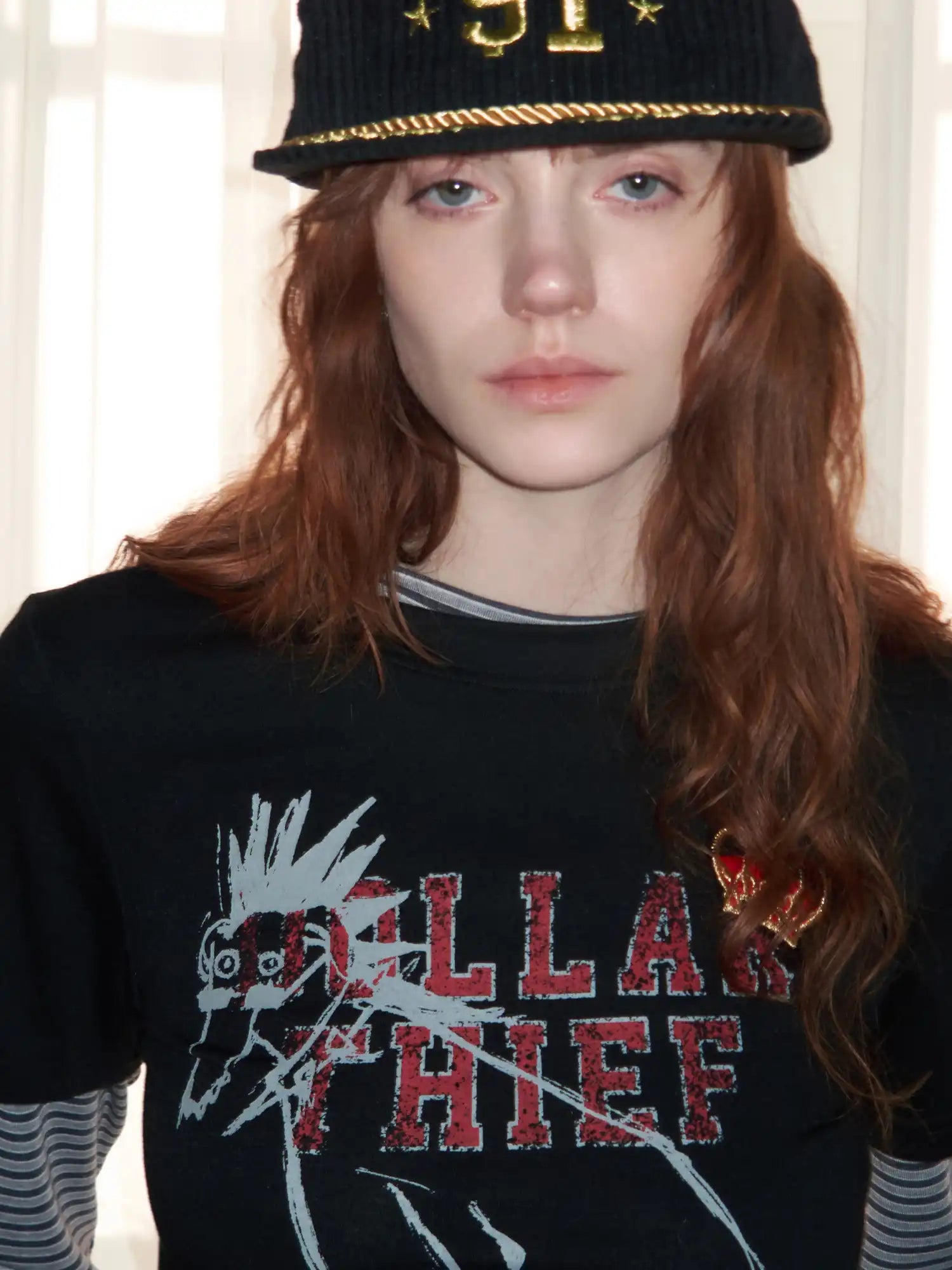 1Jinn Studio Punk Dog Graphic Layered Stripey Long Sleeve Tee | Canton Collective