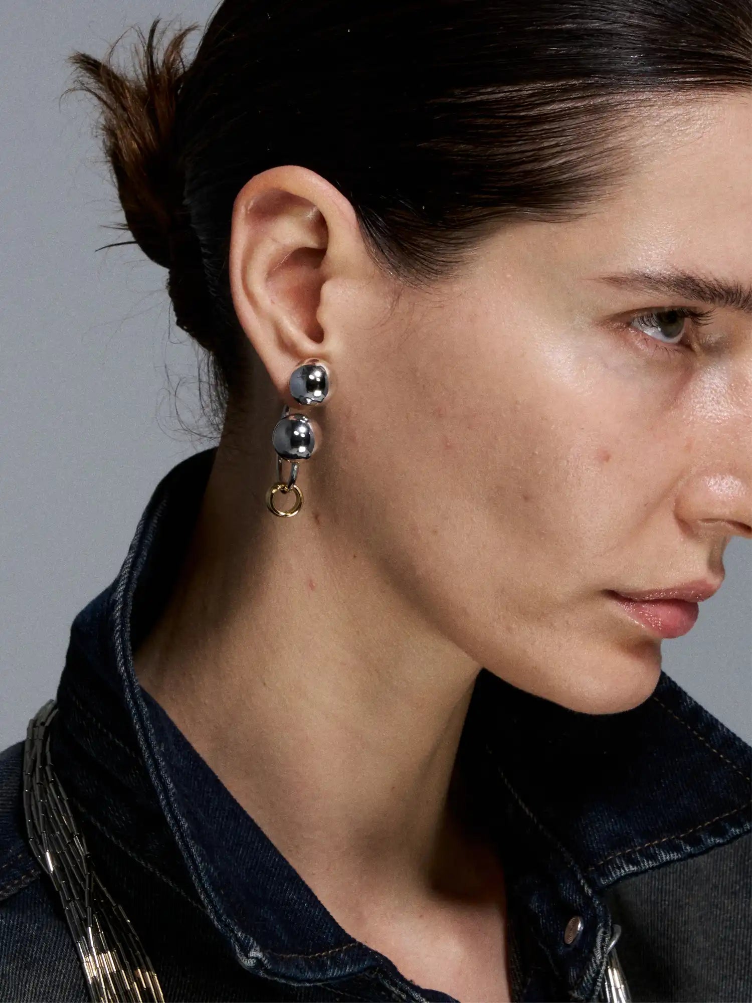 1Jinn M2M Punk Silver Ball Earrings | Canton Collective