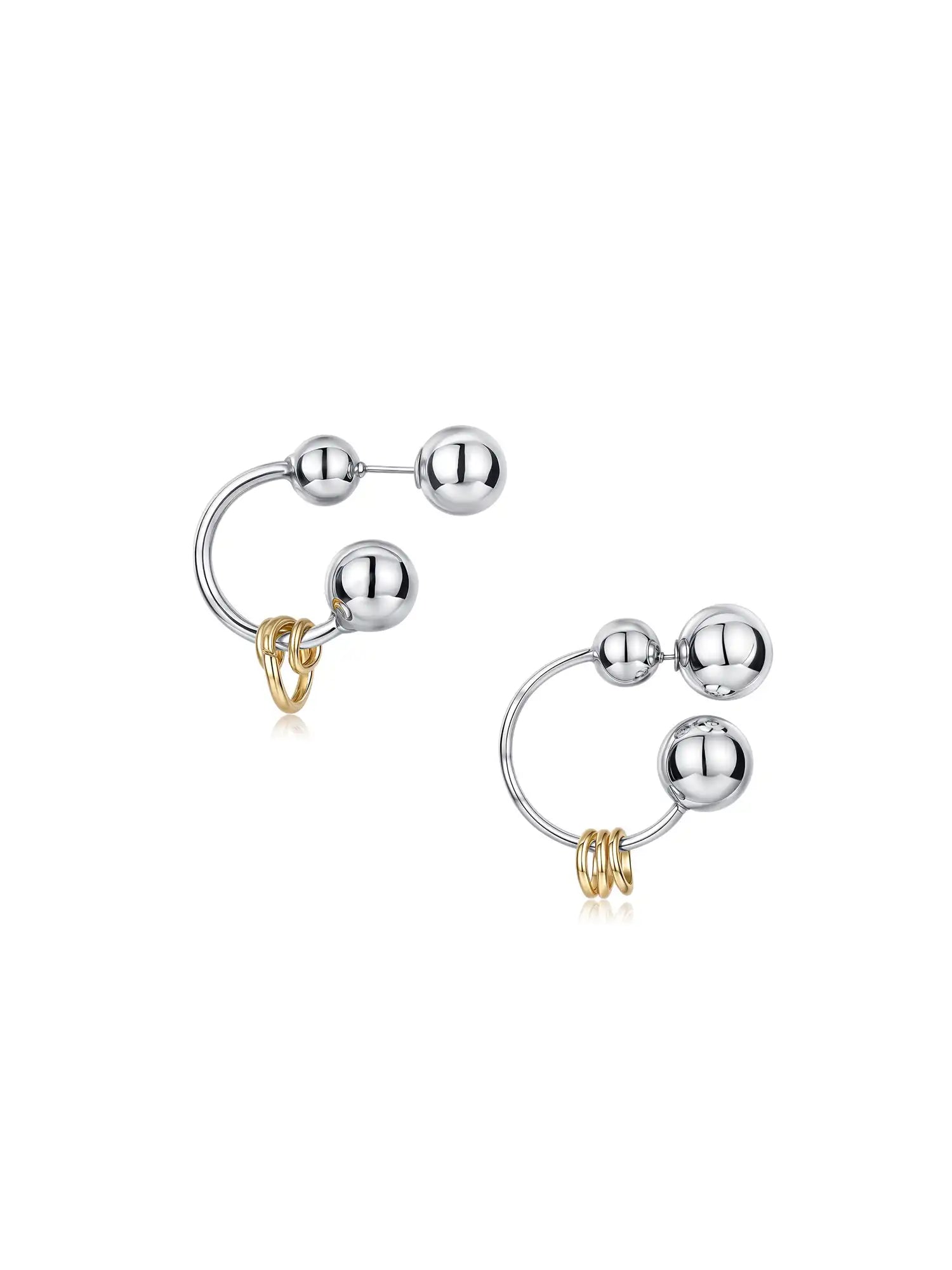 1Jinn M2M Punk Silver Ball Earrings | Canton Collective