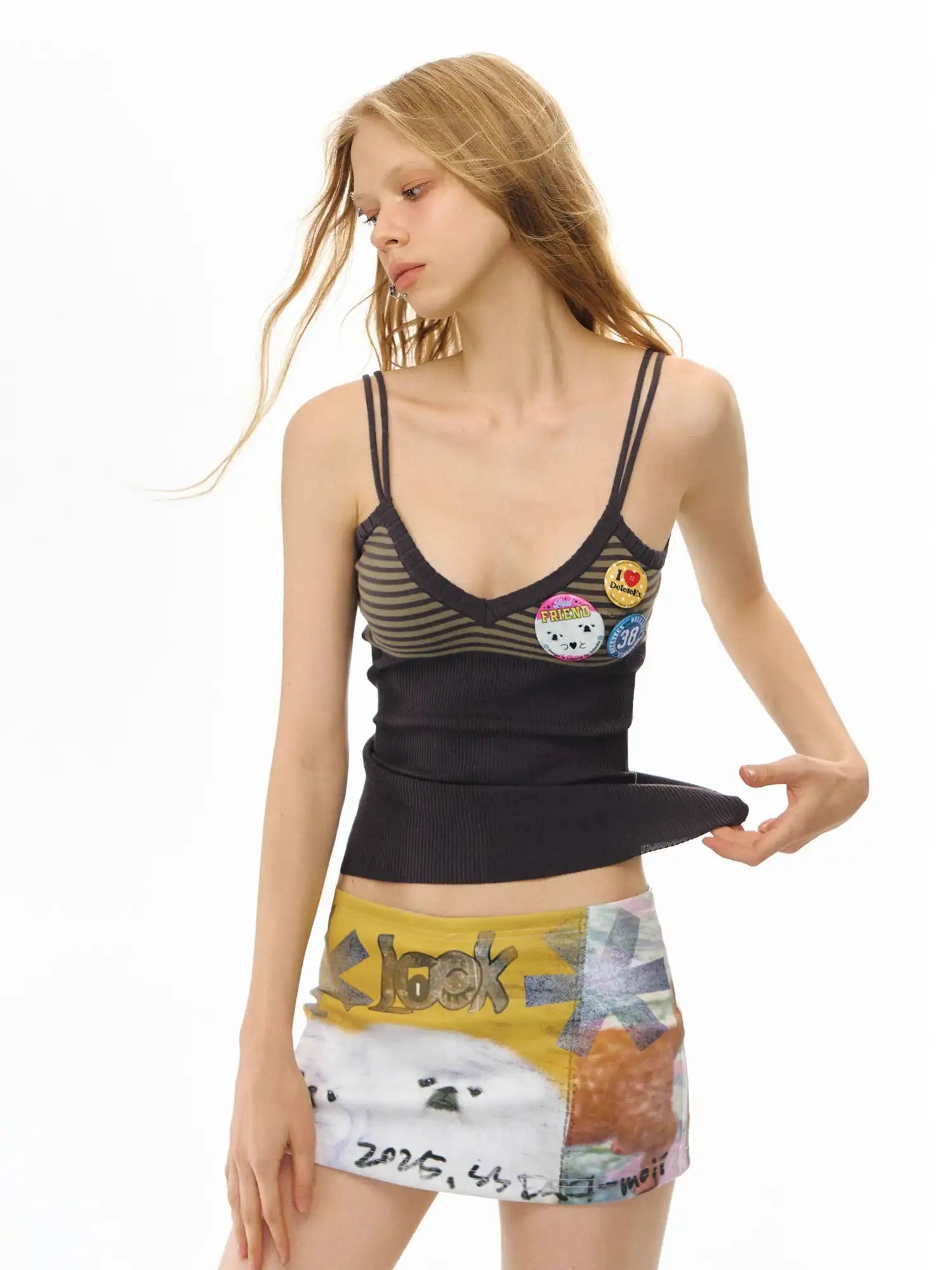 Deleteex Puppy Graffiti Print Mini Skirt | Canton Collective
