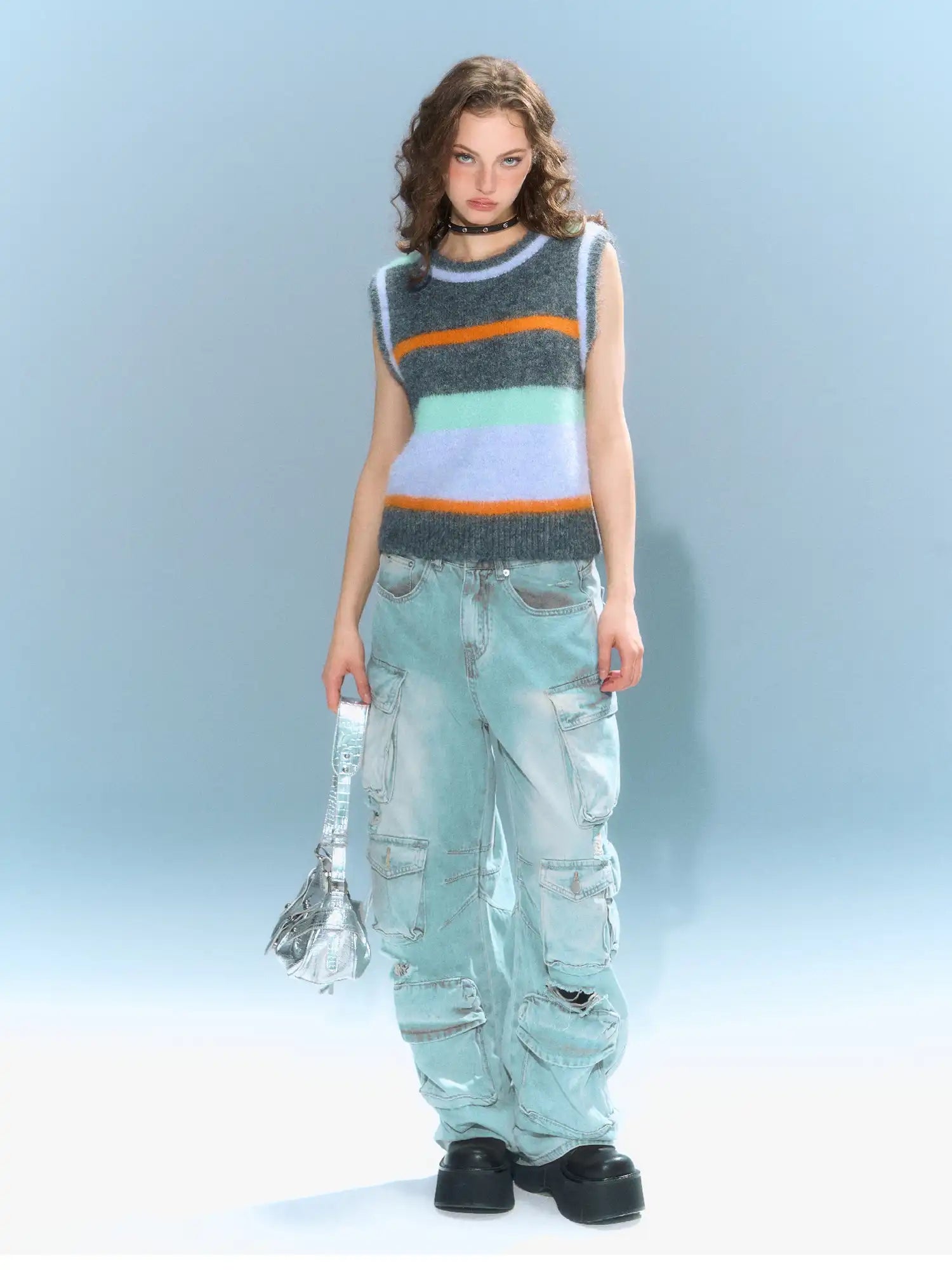 Deleteex Rainbow Stripe Sweater Vest | Canton Collective