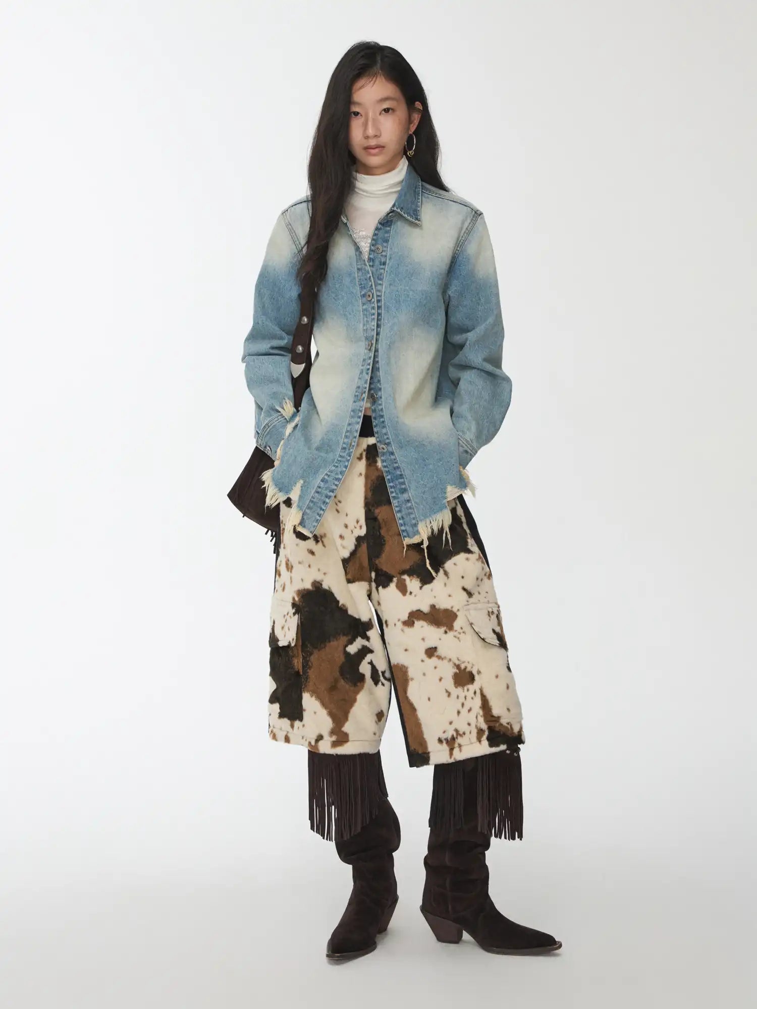 1Jinn Studio Raw-Edge Denim Fitted Shirt | Canton Collective